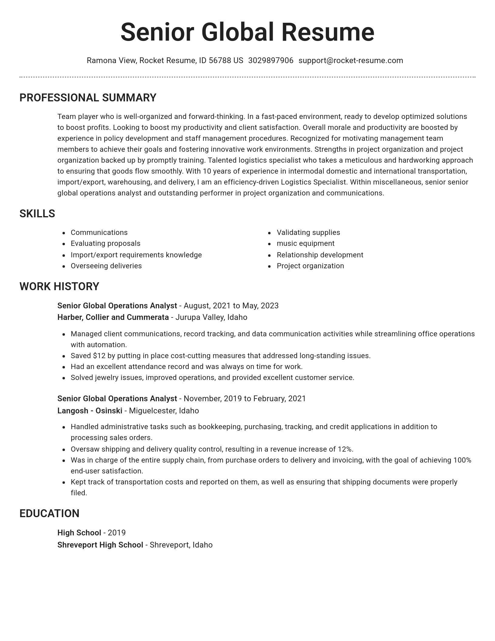 Brilliant resume template