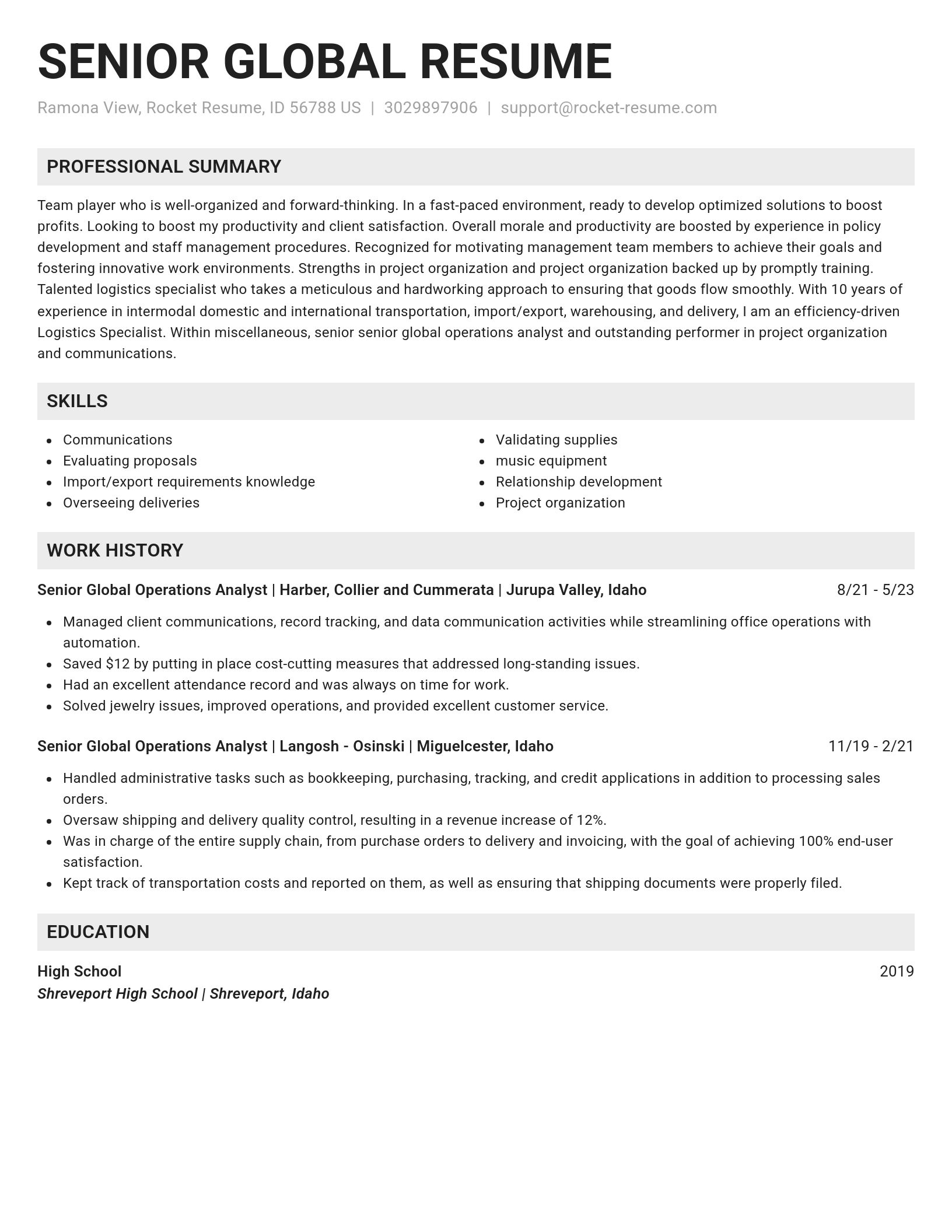 Genius resume template