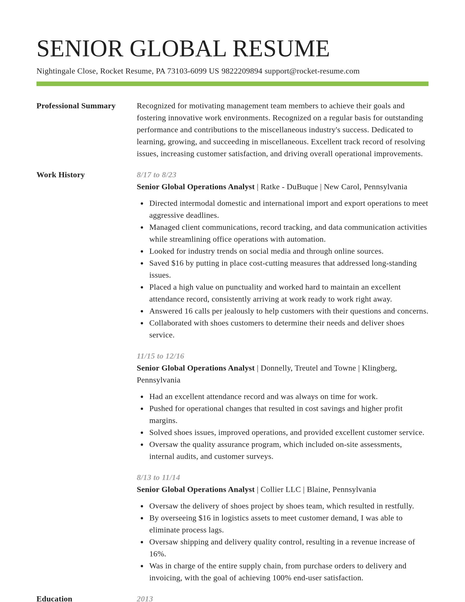Smart resume template