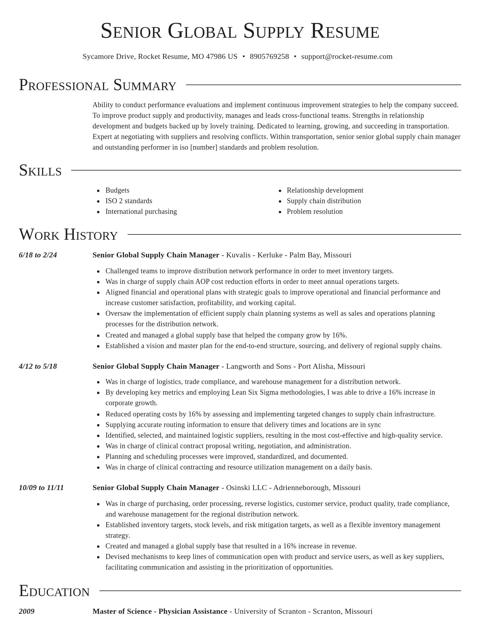 Director resume template