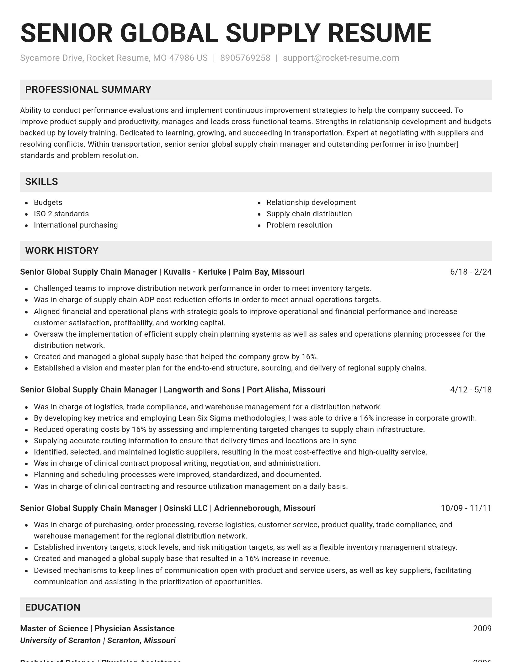 Genius resume template