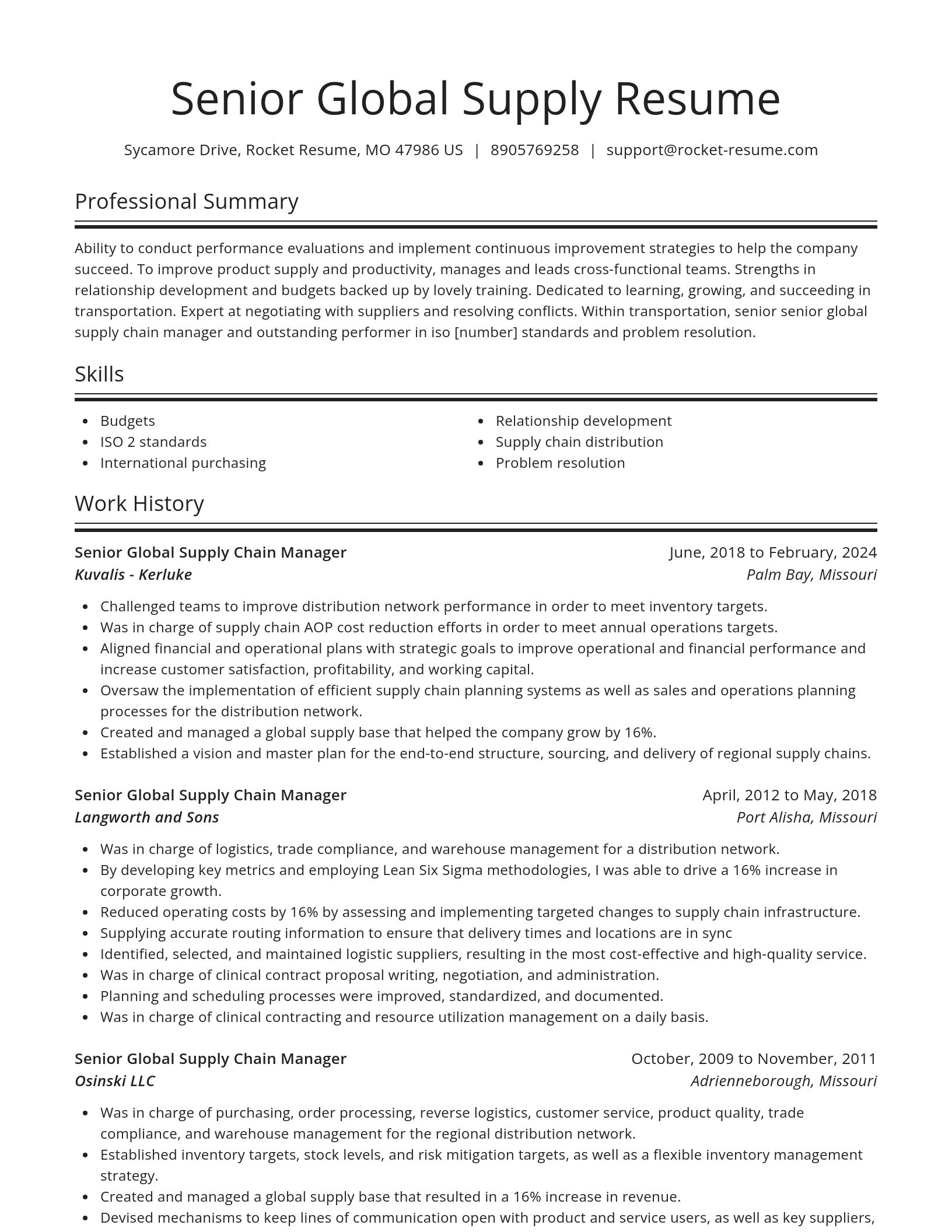 Spotlight resume template