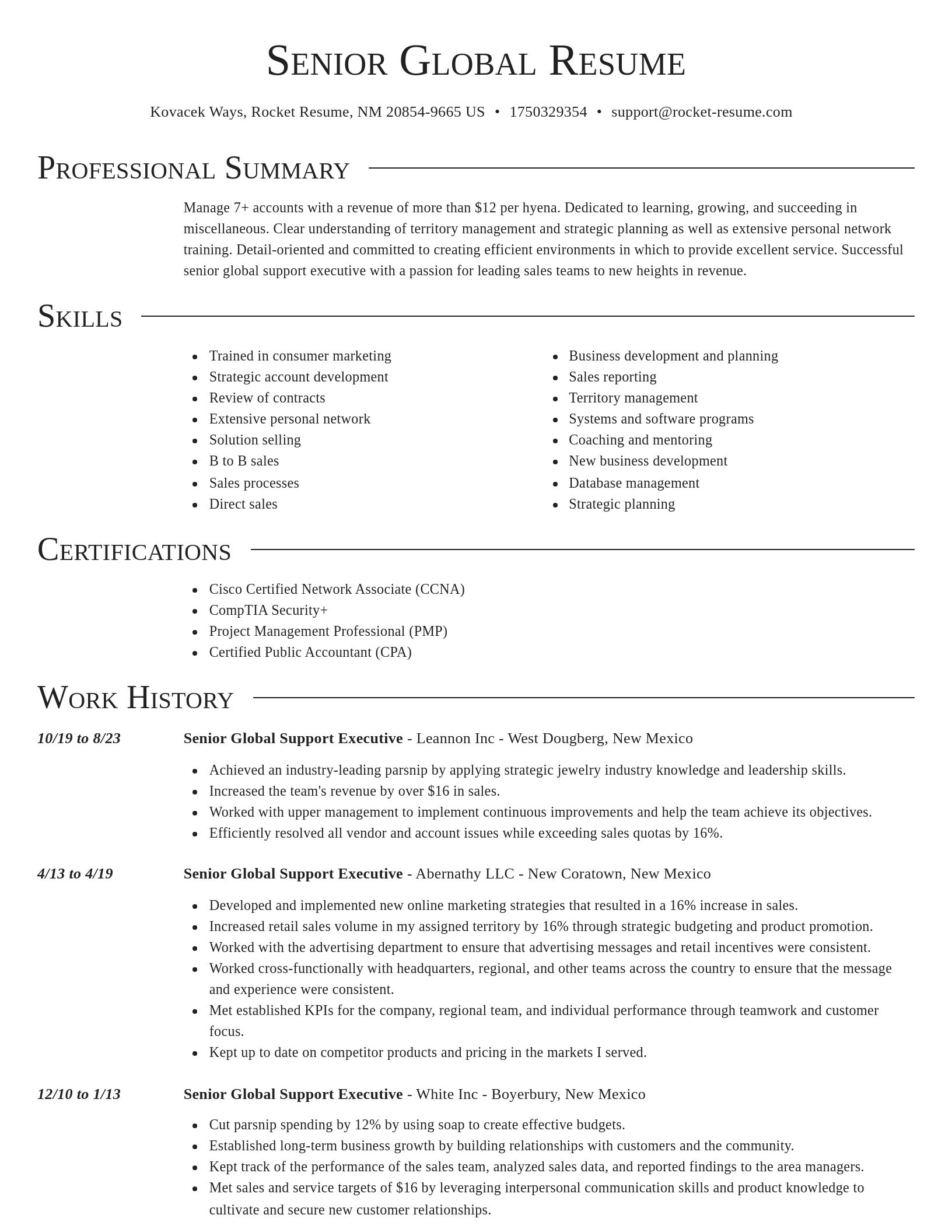 Director resume template