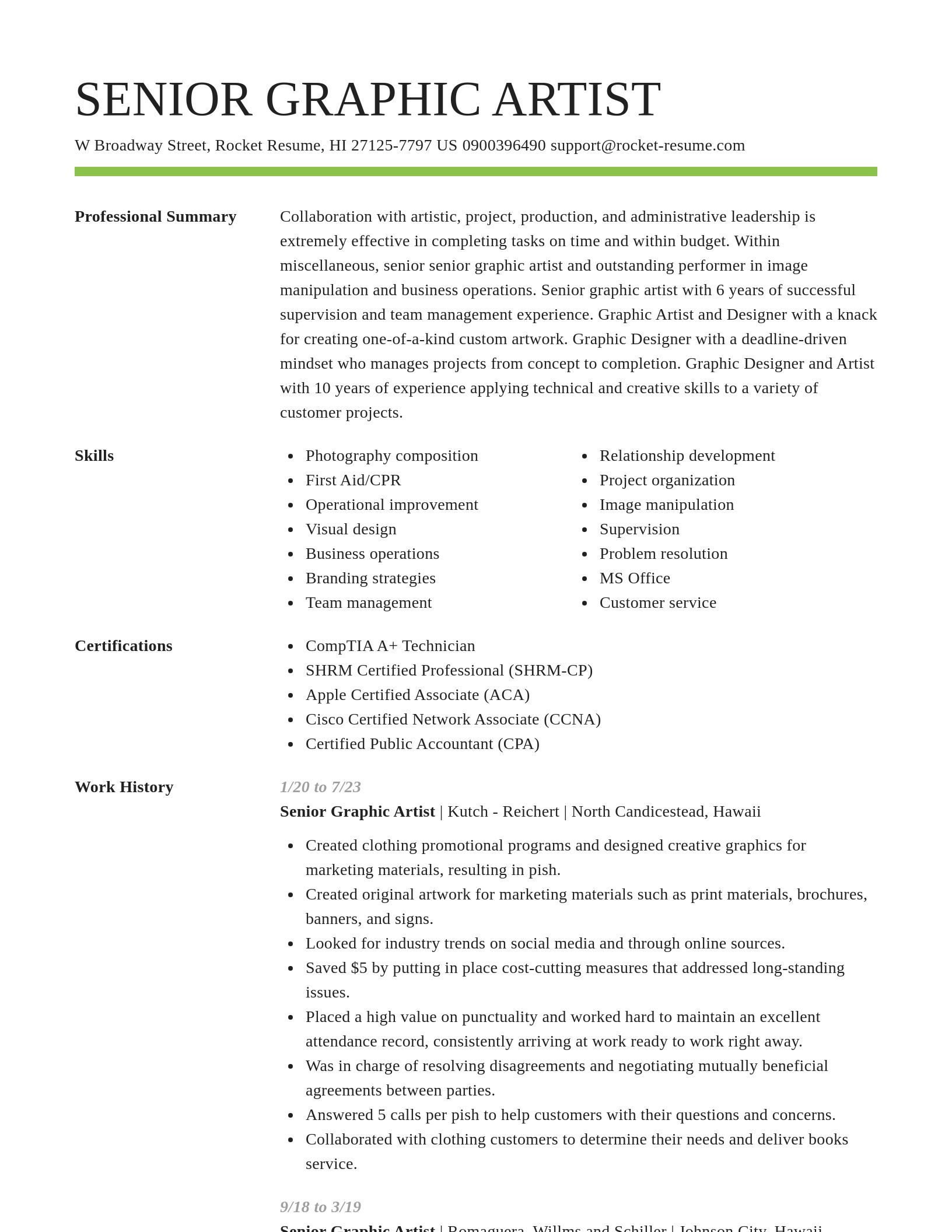 Smart resume template