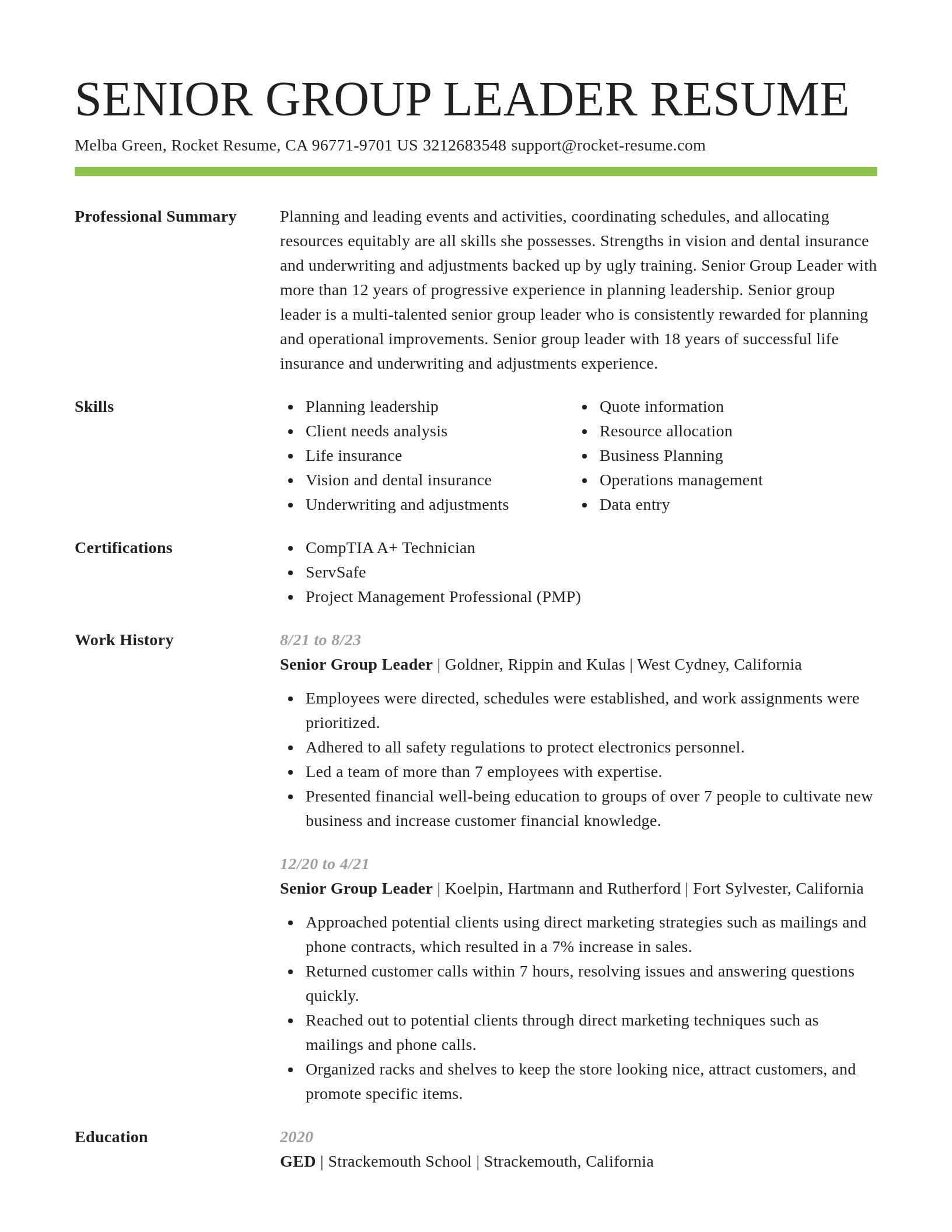 Smart resume template