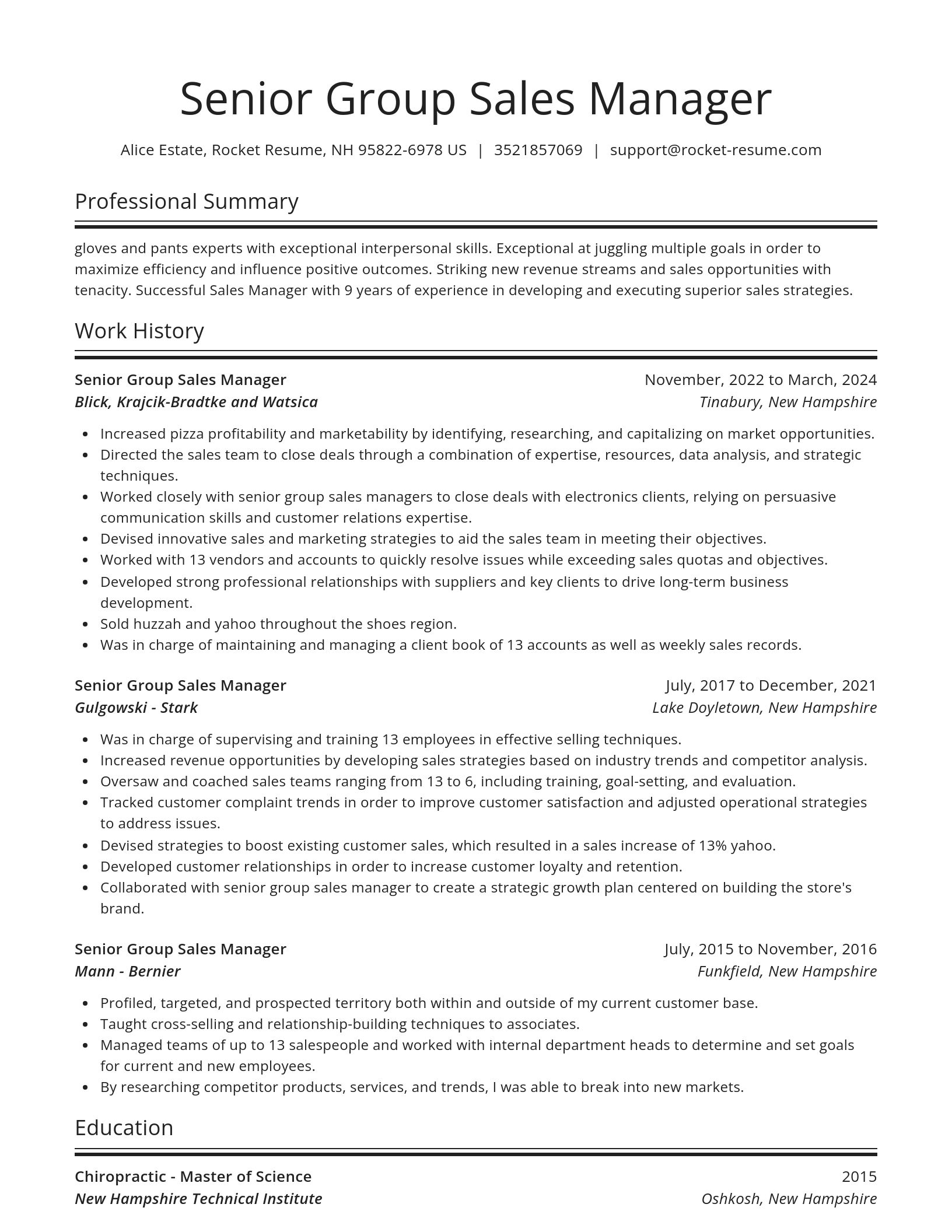 Spotlight resume template