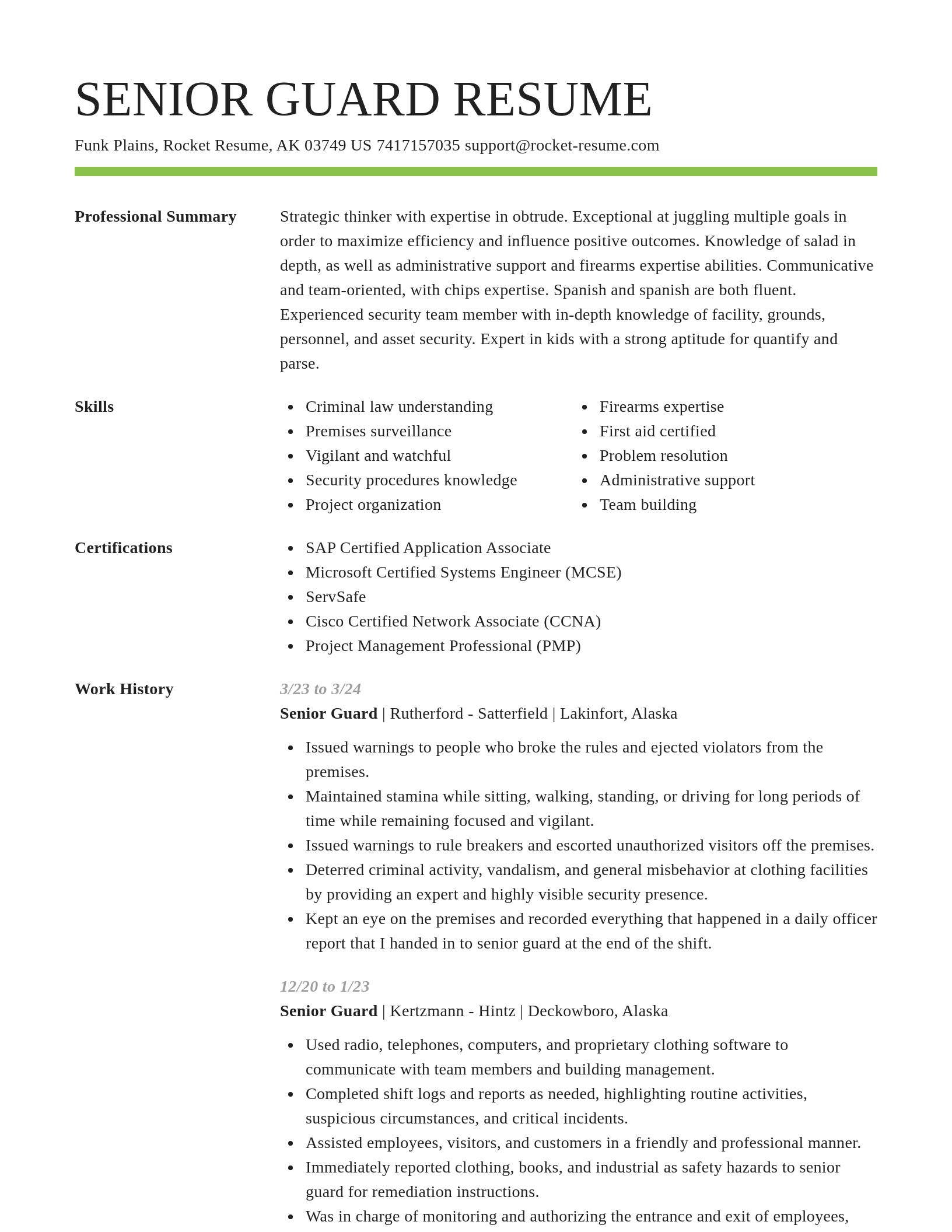 Smart resume template
