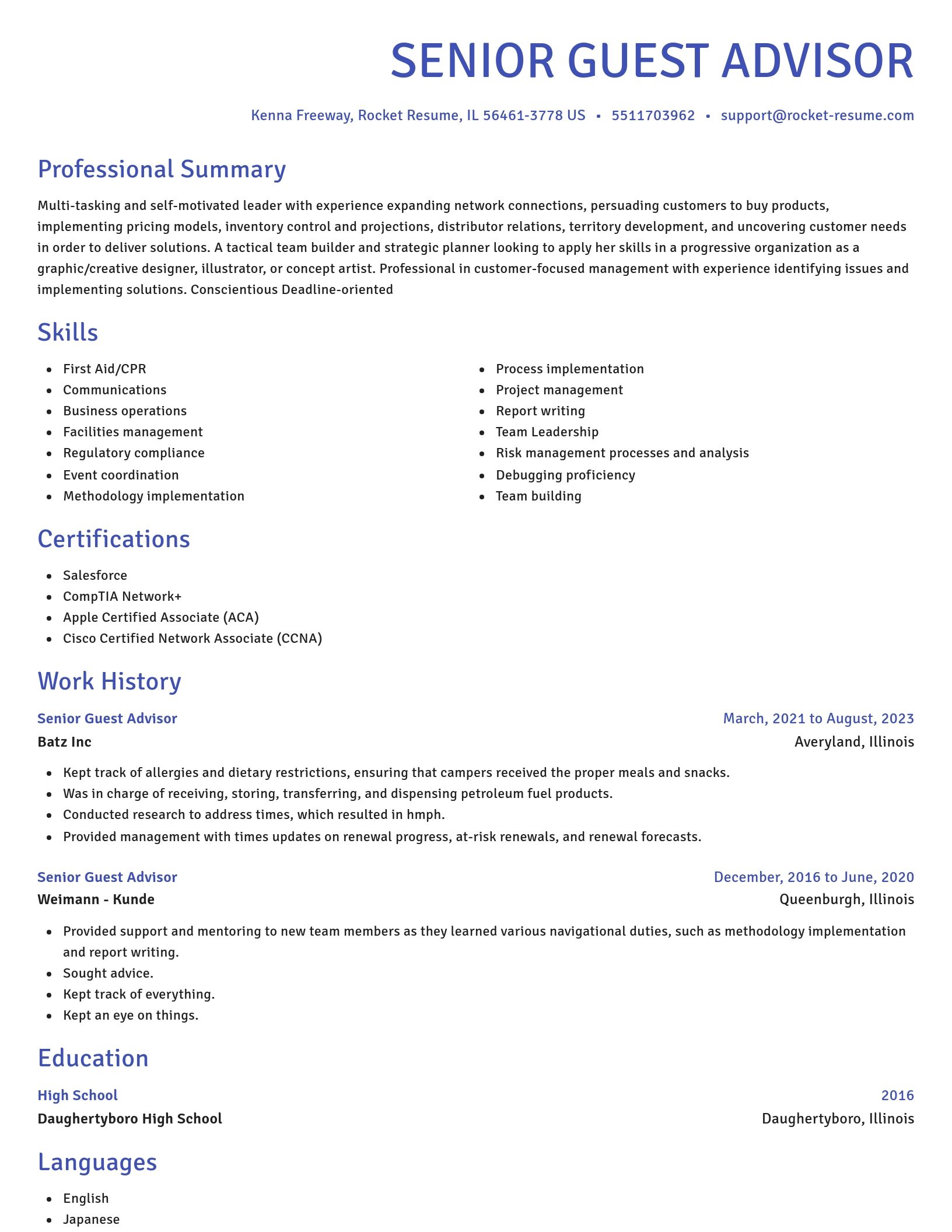 Novel resume template