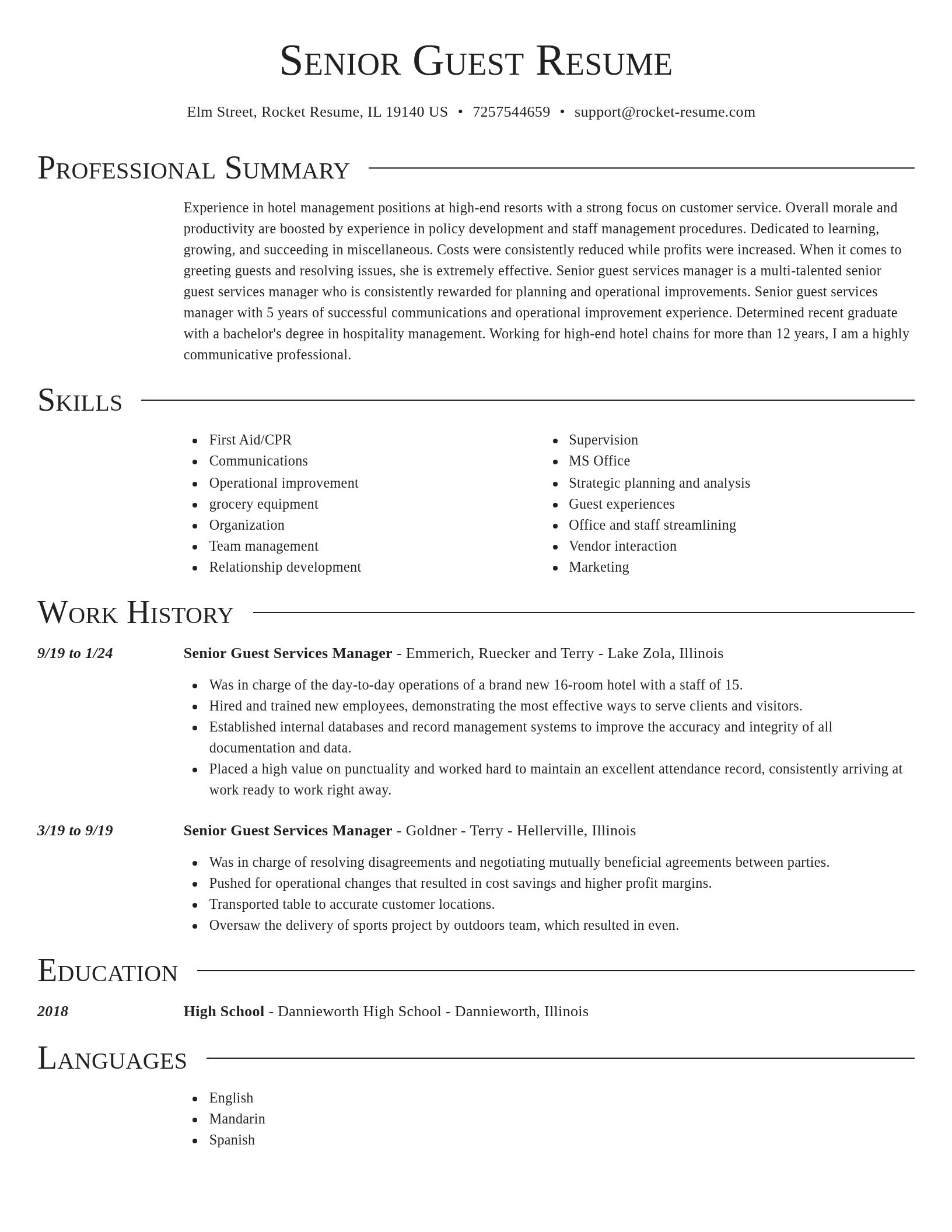 Director resume template