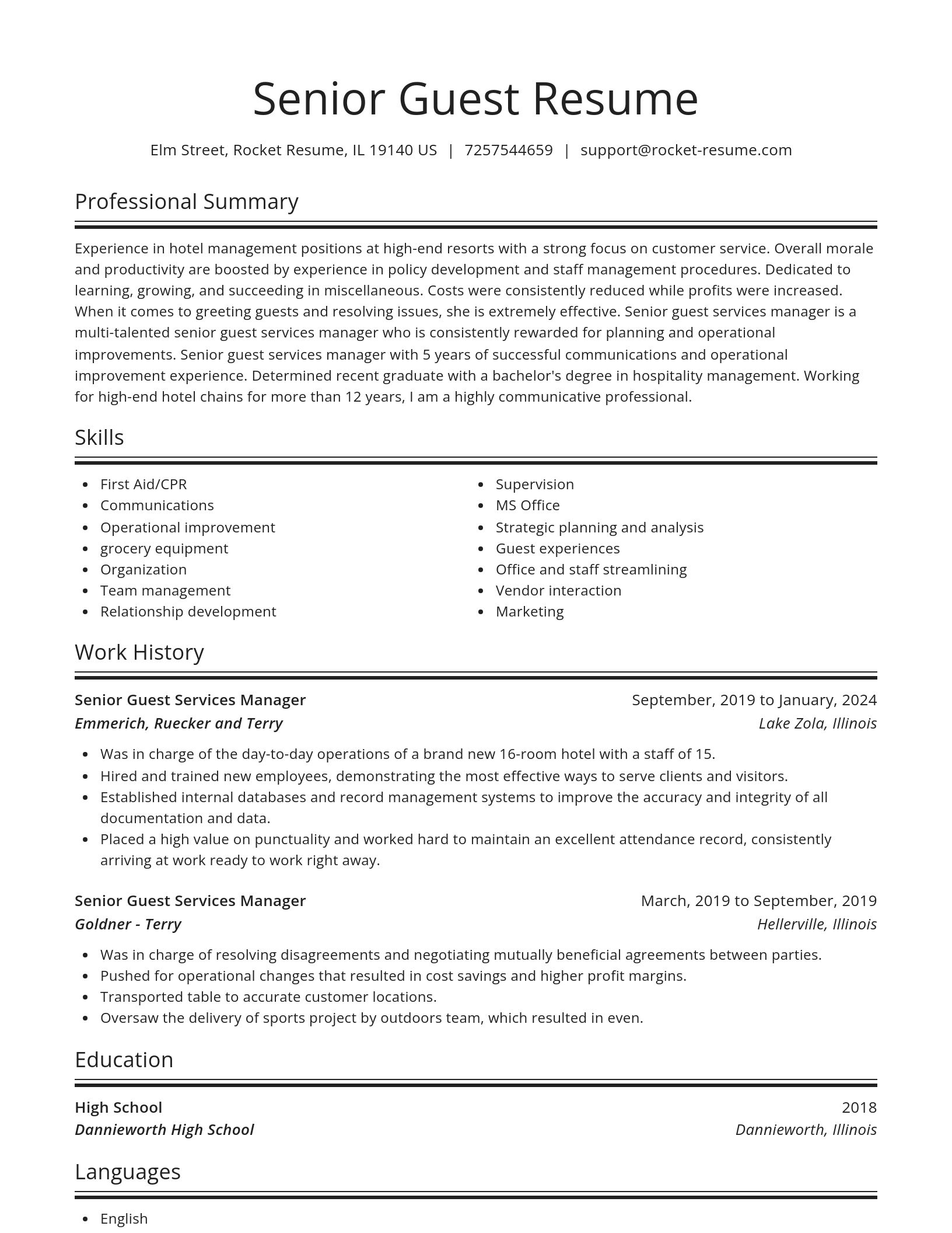 Spotlight resume template