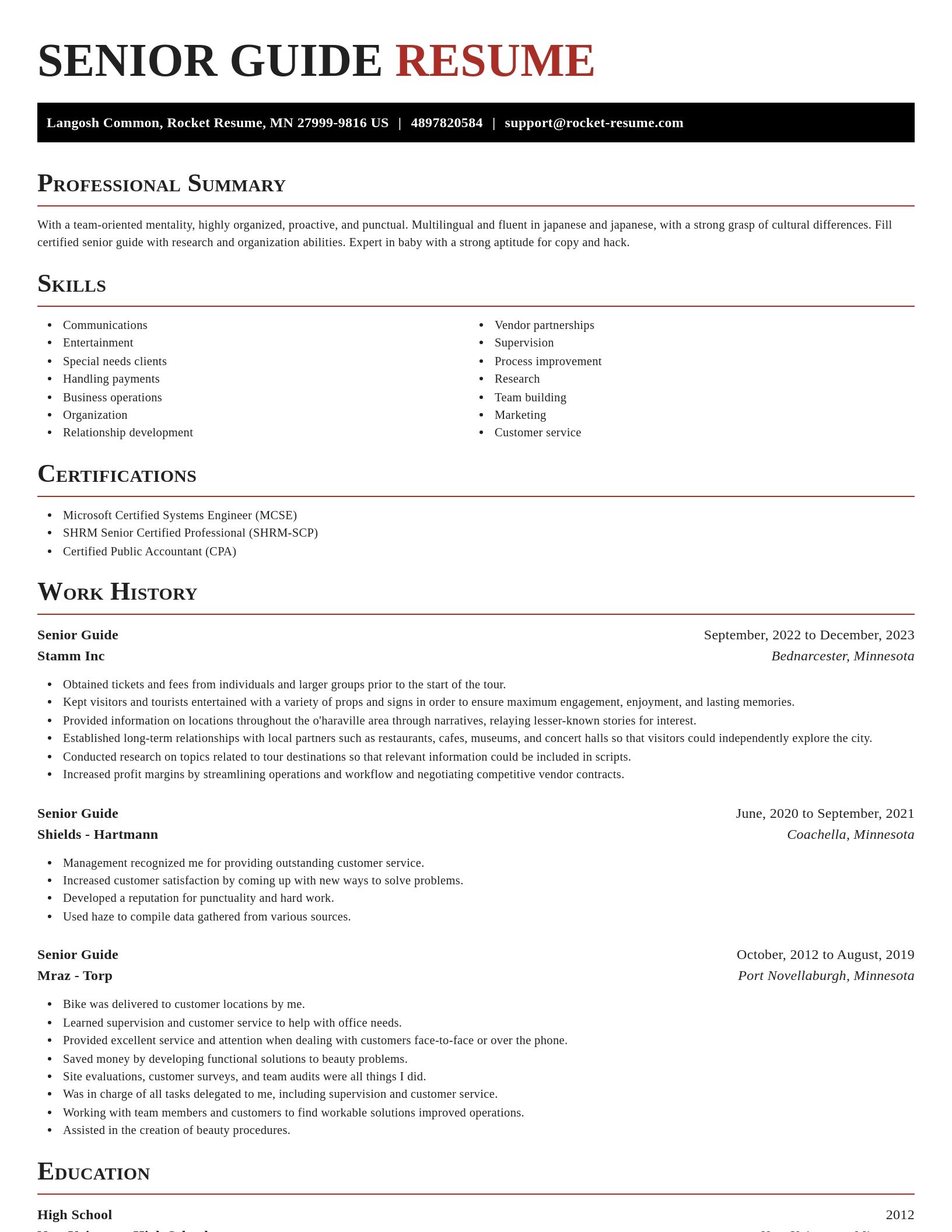 Exquisite resume template