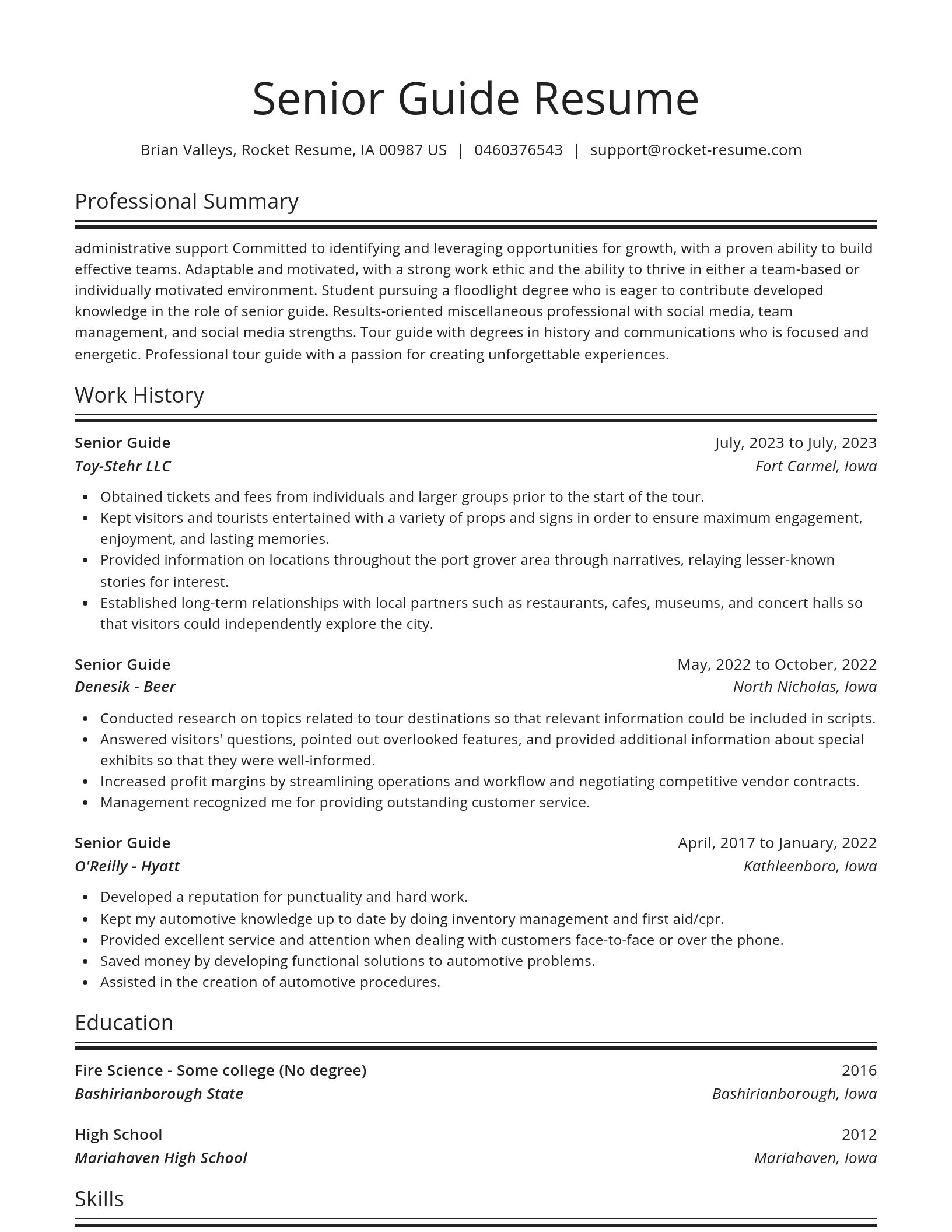 Spotlight resume template