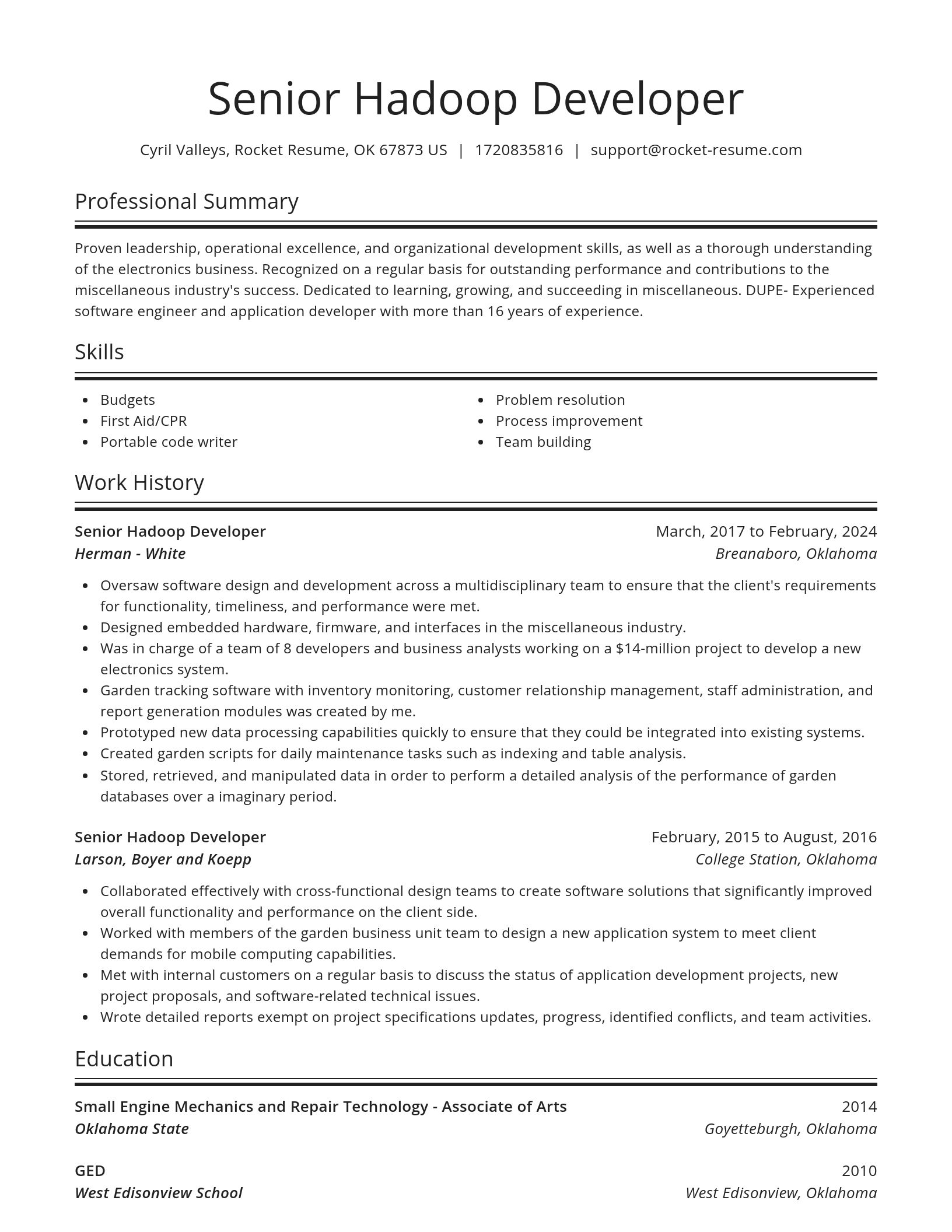 Spotlight resume template