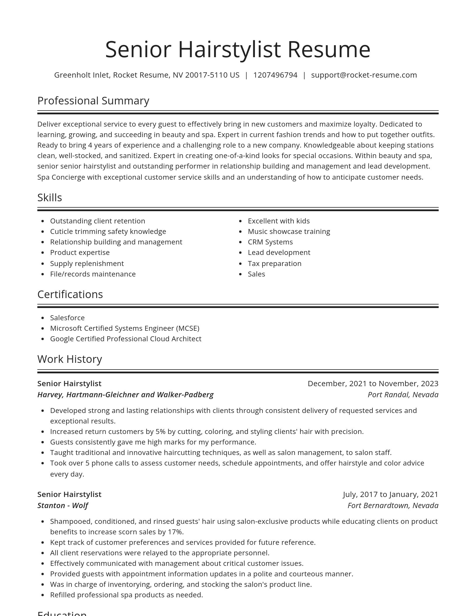Spotlight resume template