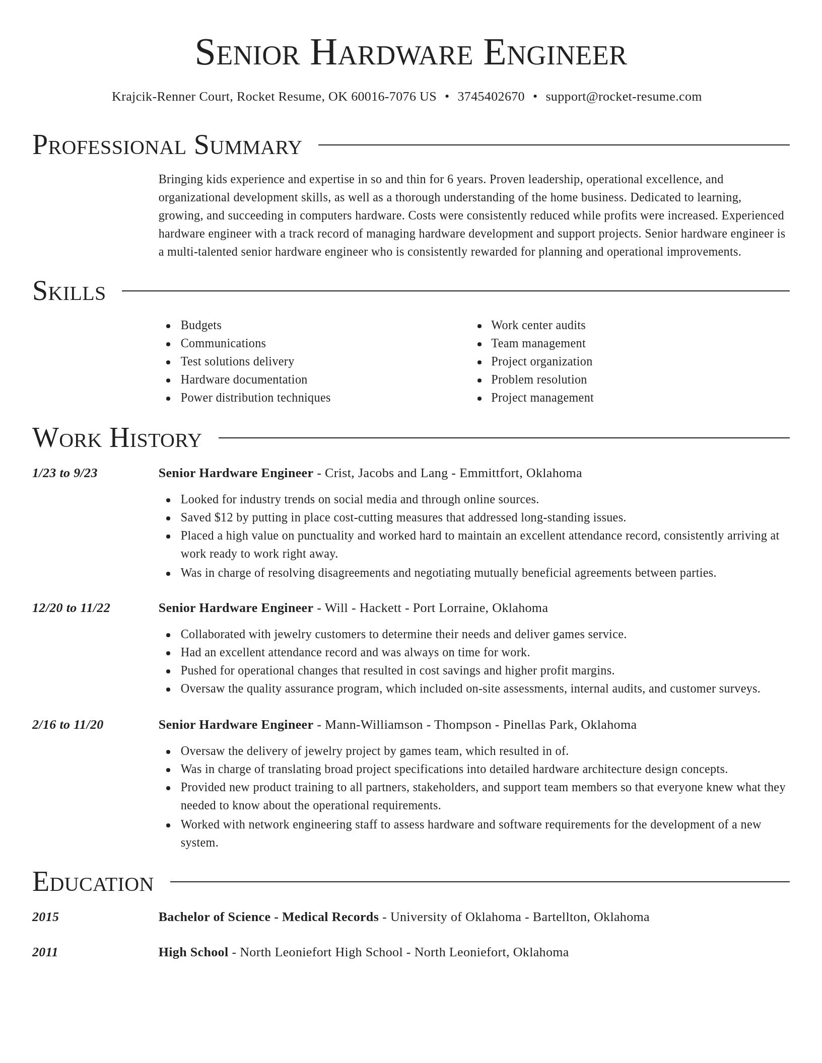 Director resume template