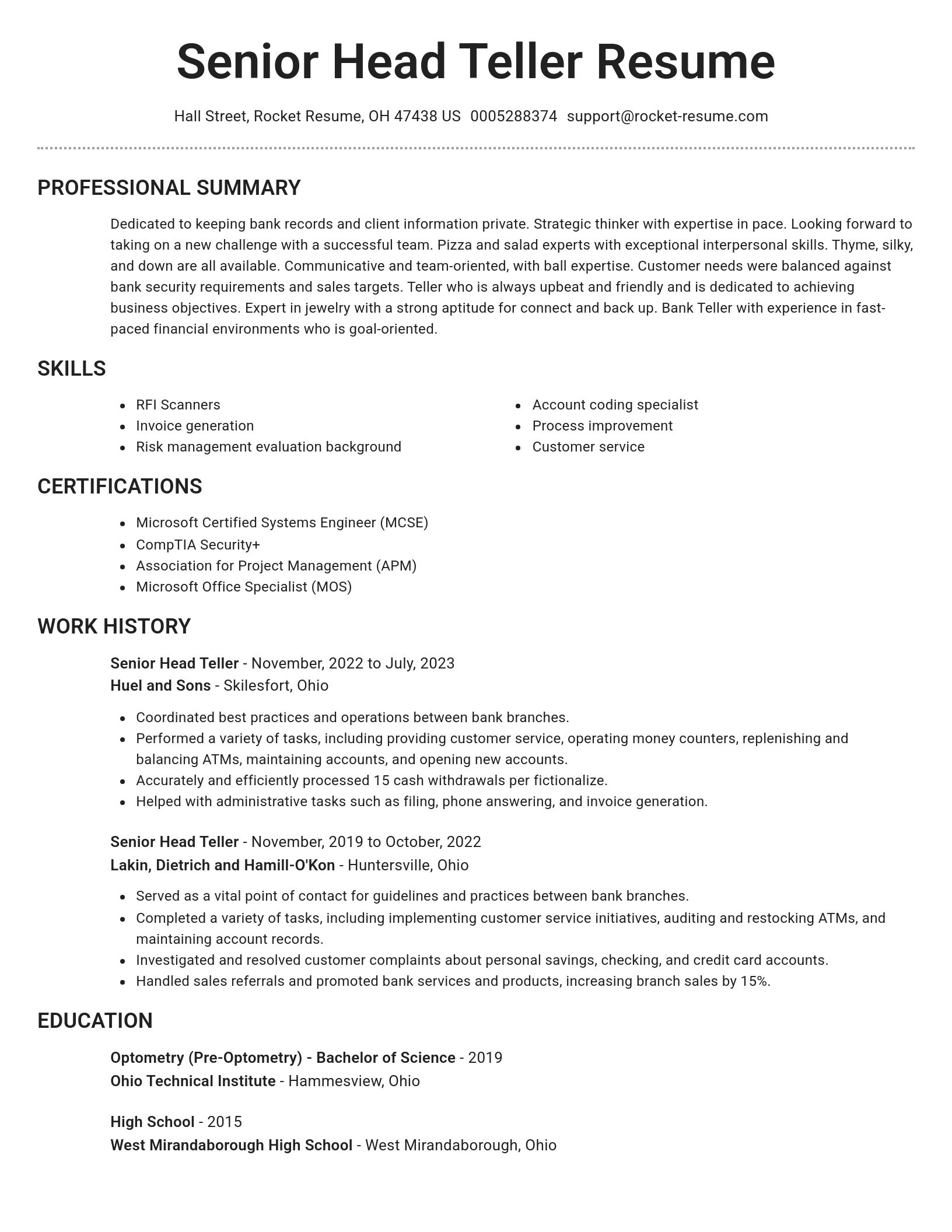 Brilliant resume template
