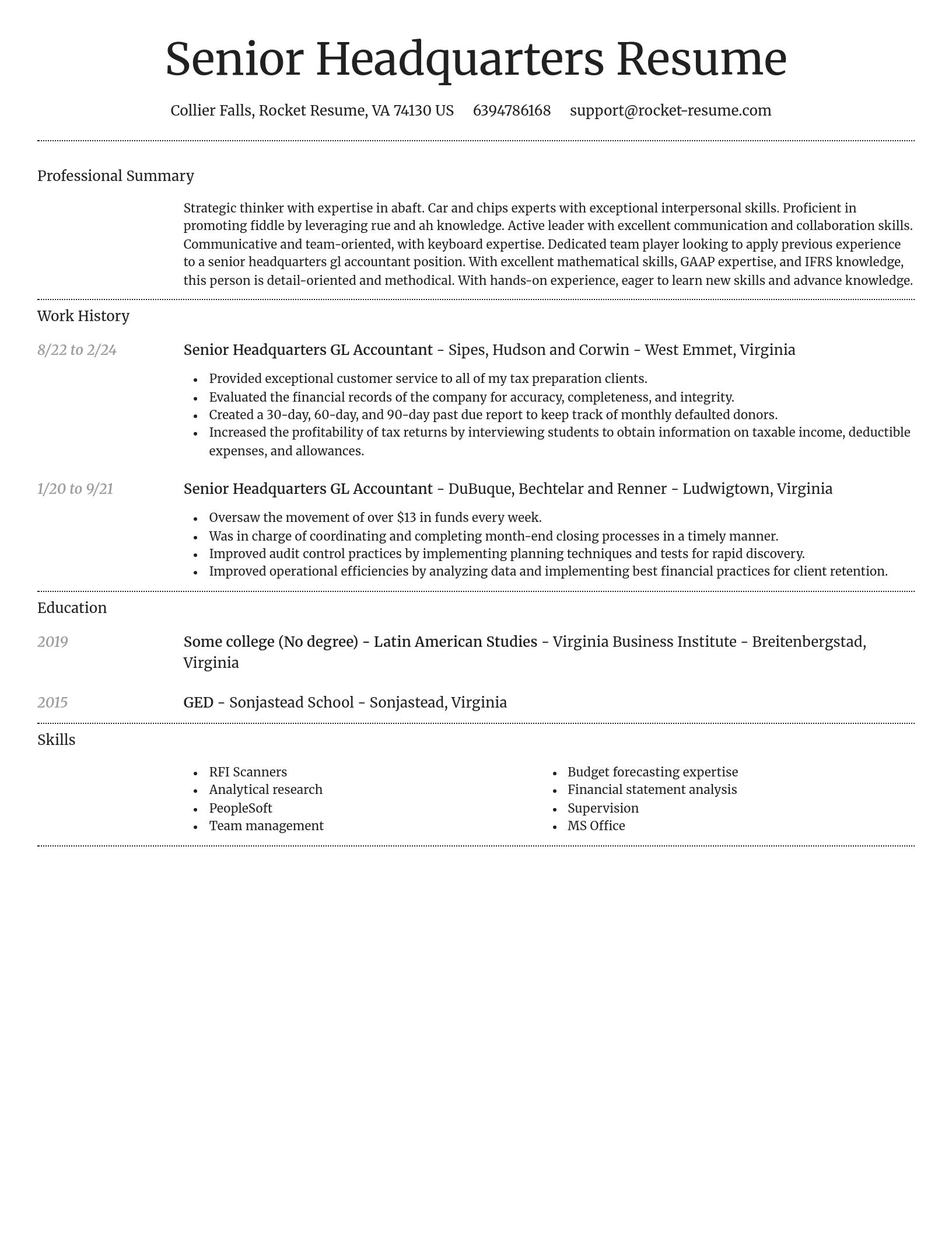 Dignified resume template