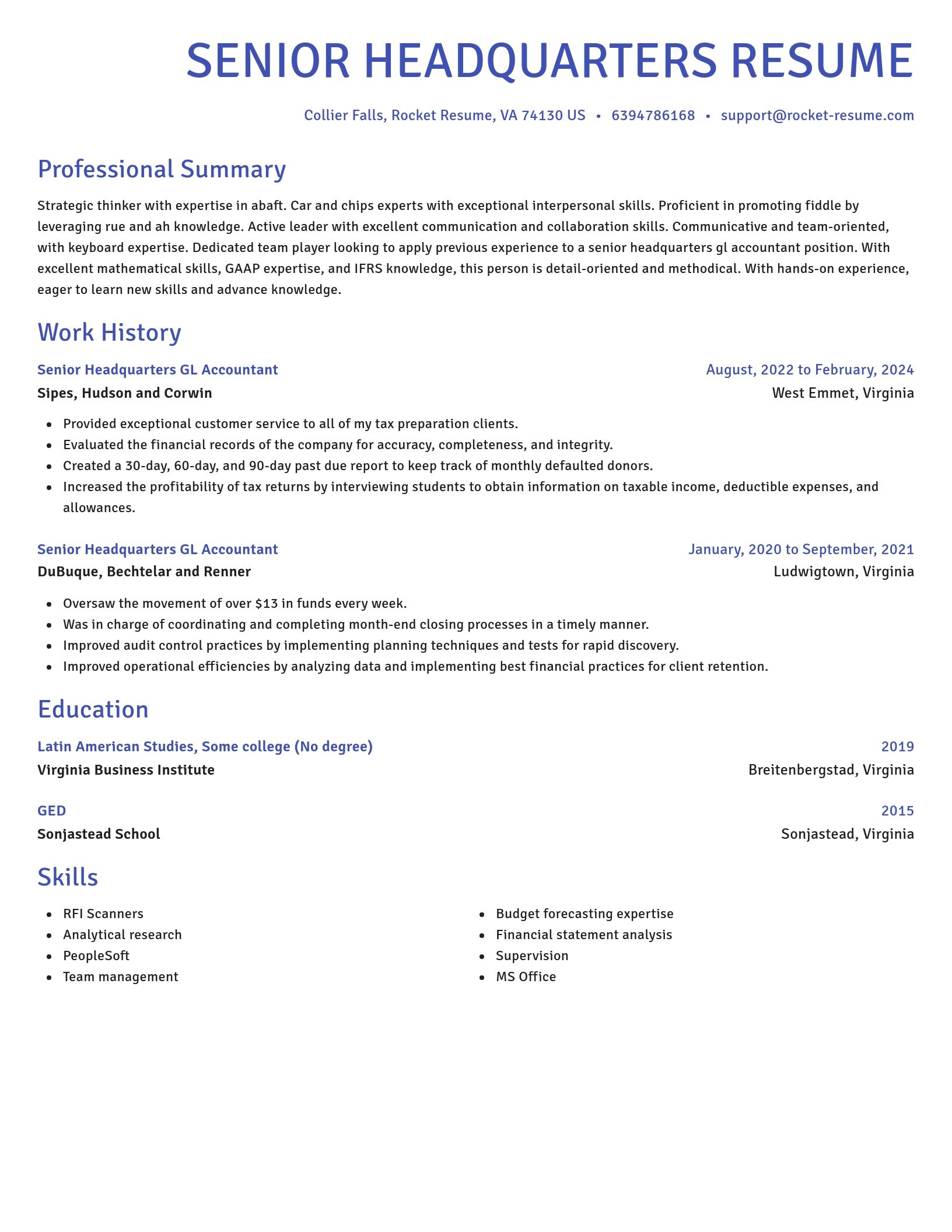 Novel resume template