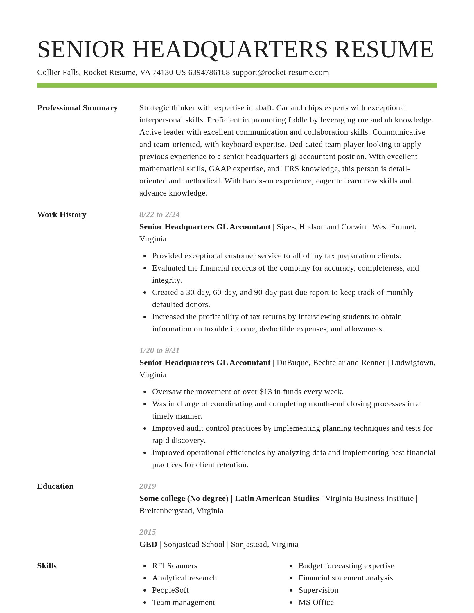 Smart resume template
