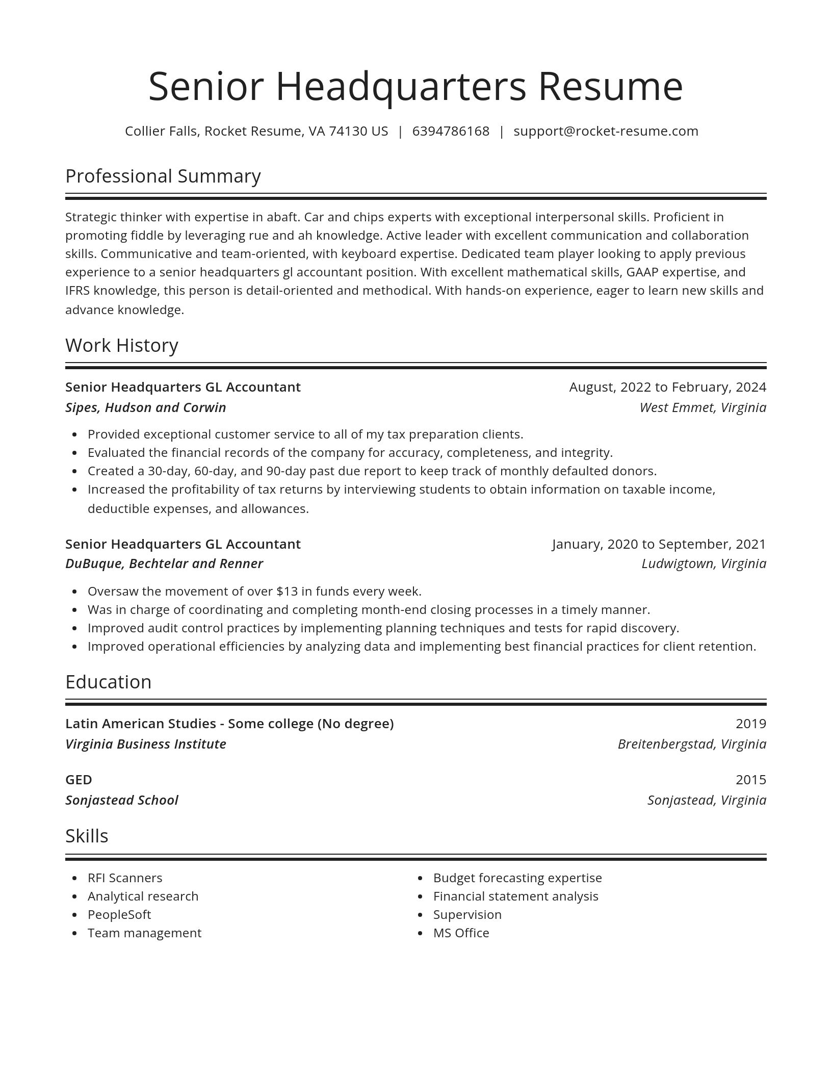 Spotlight resume template