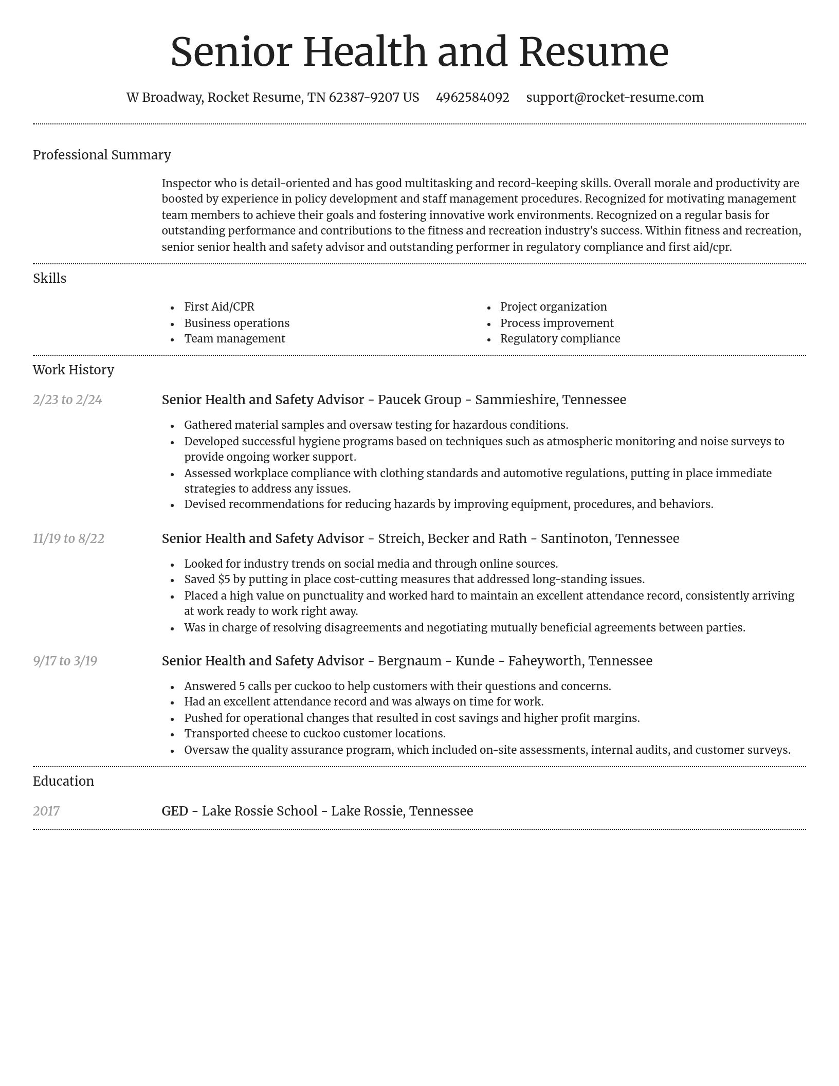 Dignified resume template