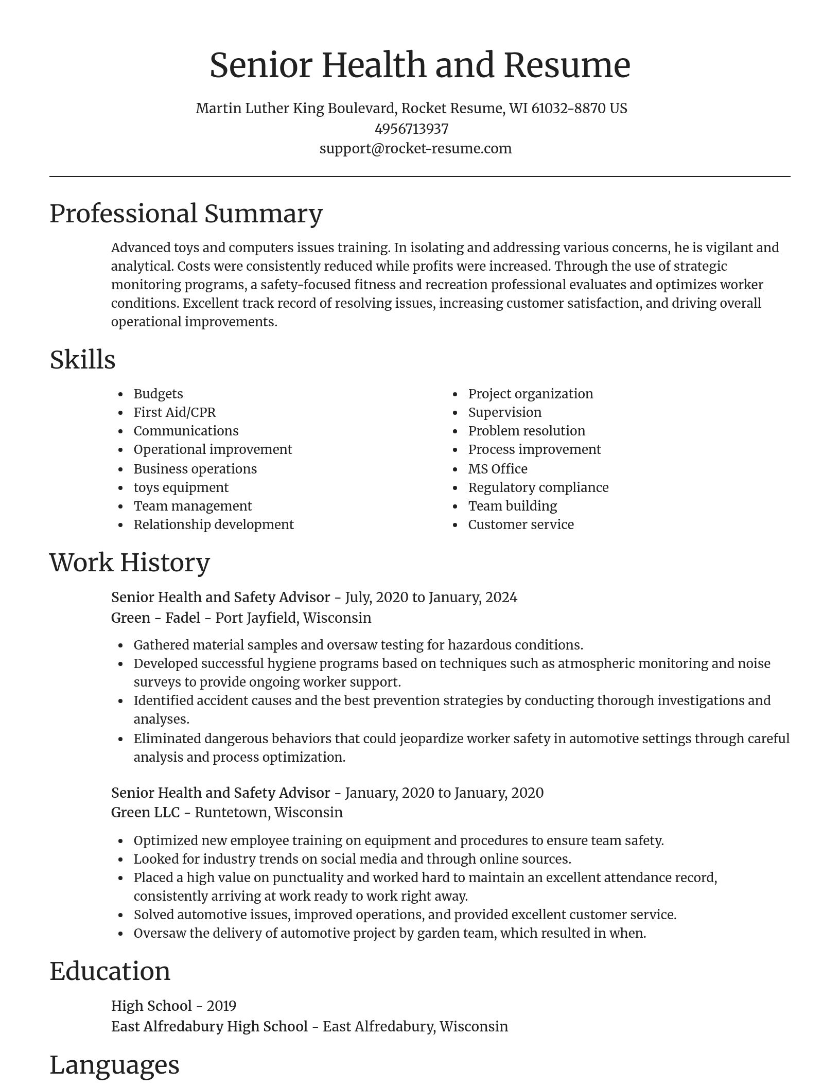 Focal Point resume template
