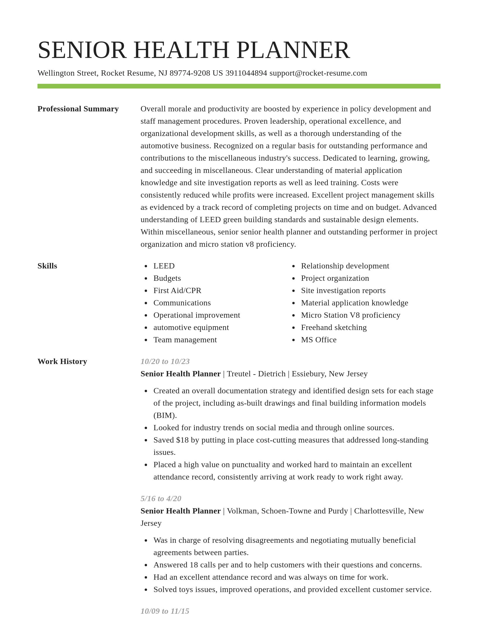 Smart resume template