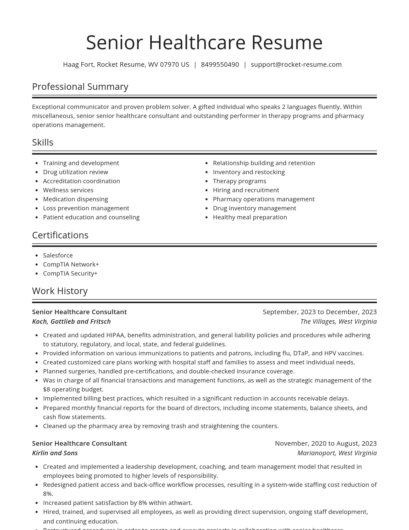 Spotlight resume template