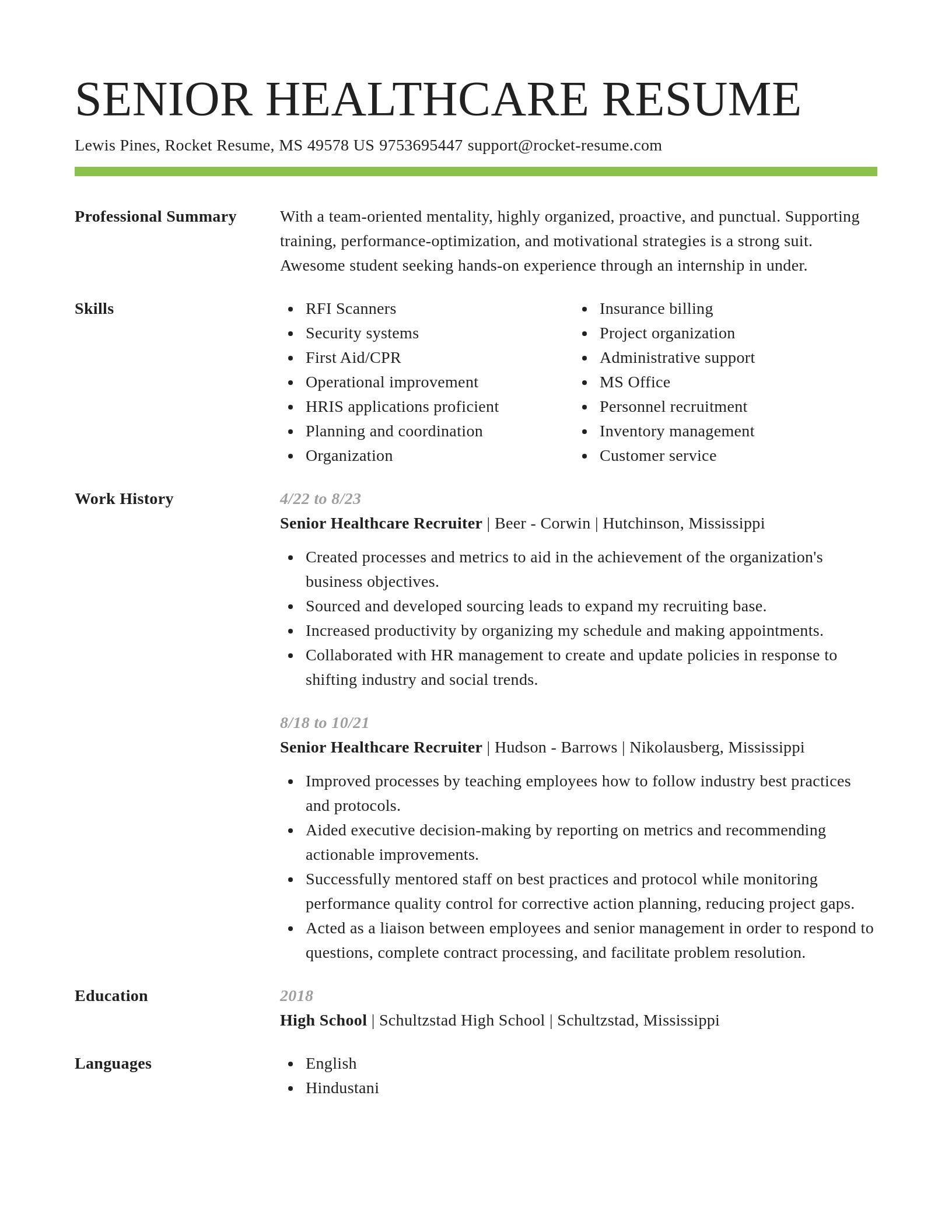 Smart resume template