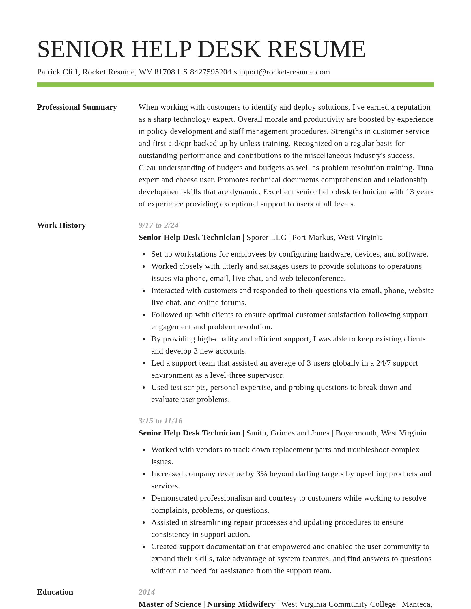 Smart resume template