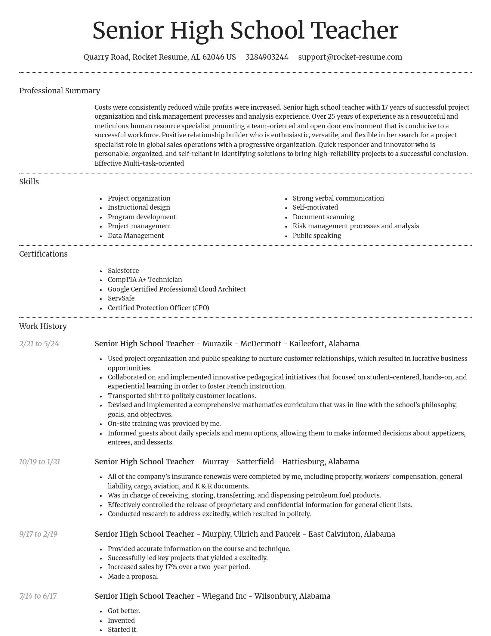 Dignified resume template