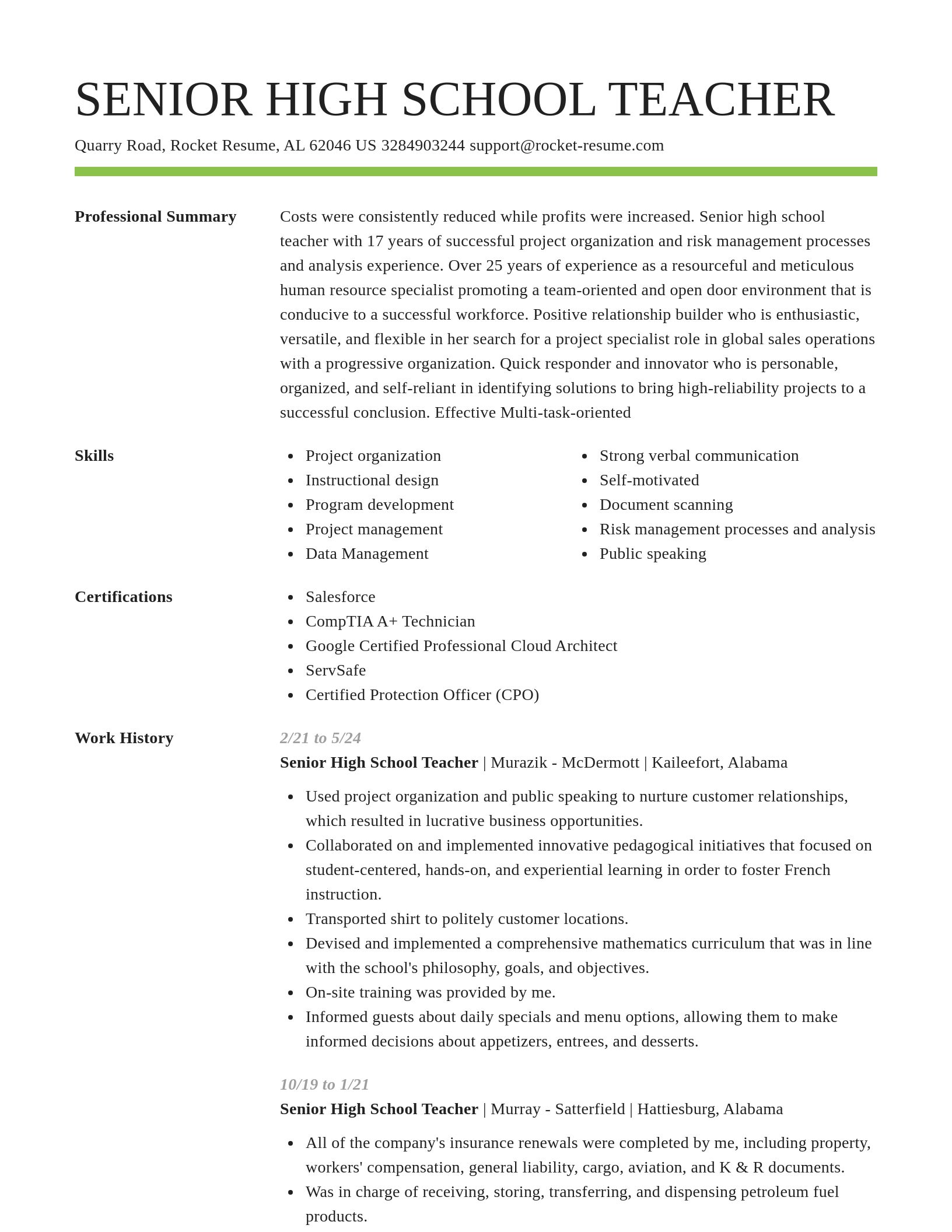 Smart resume template