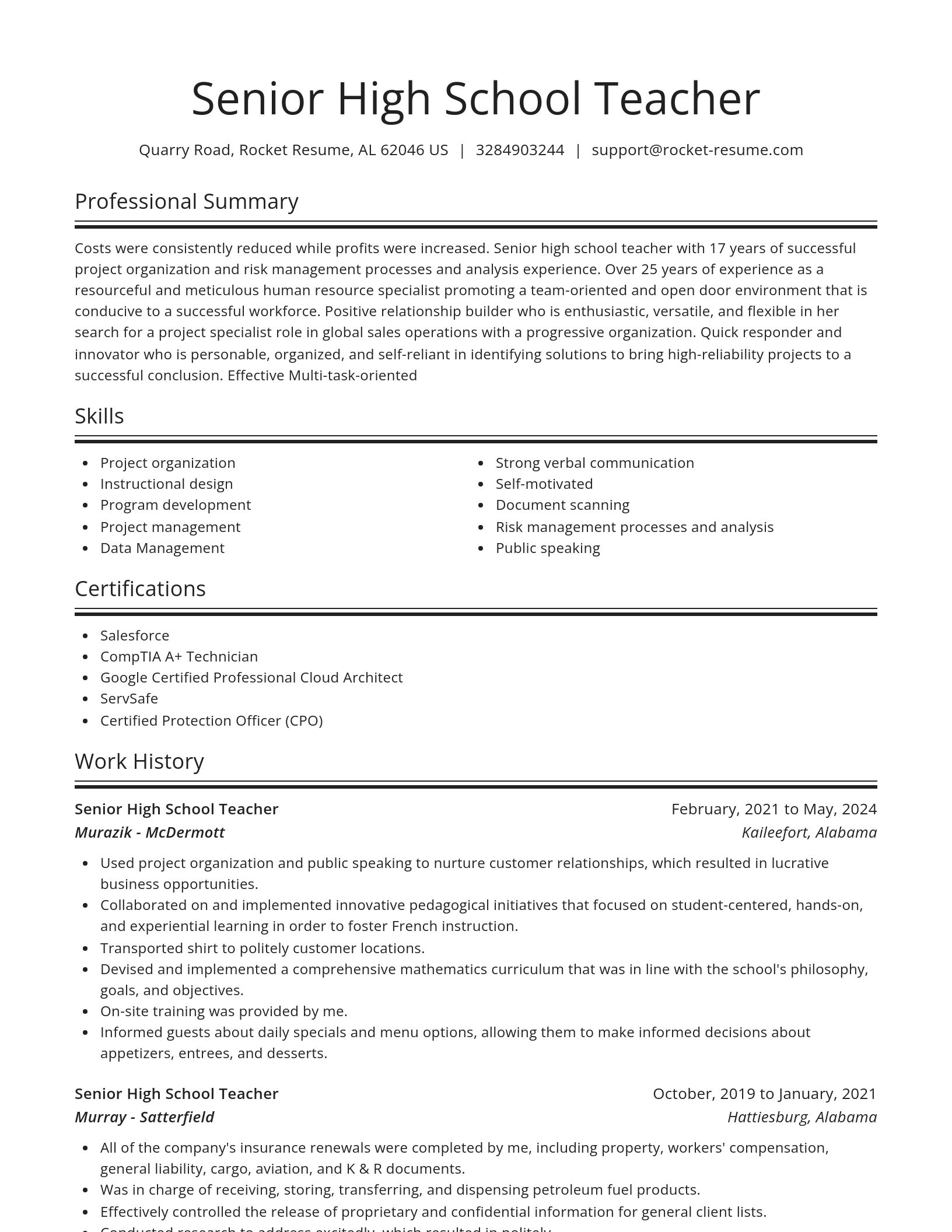 Spotlight resume template