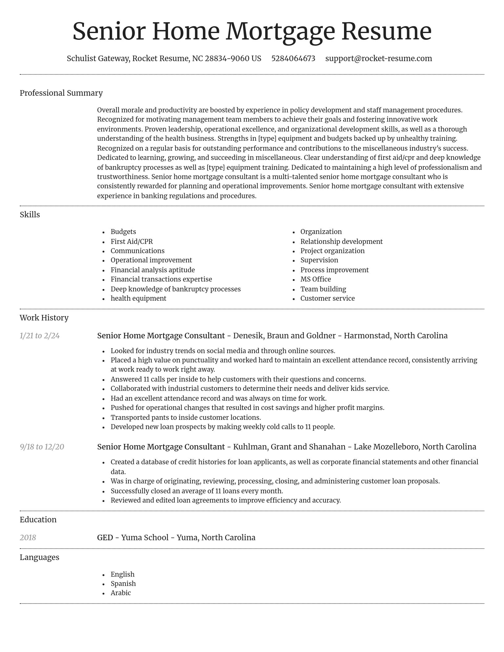 Dignified resume template