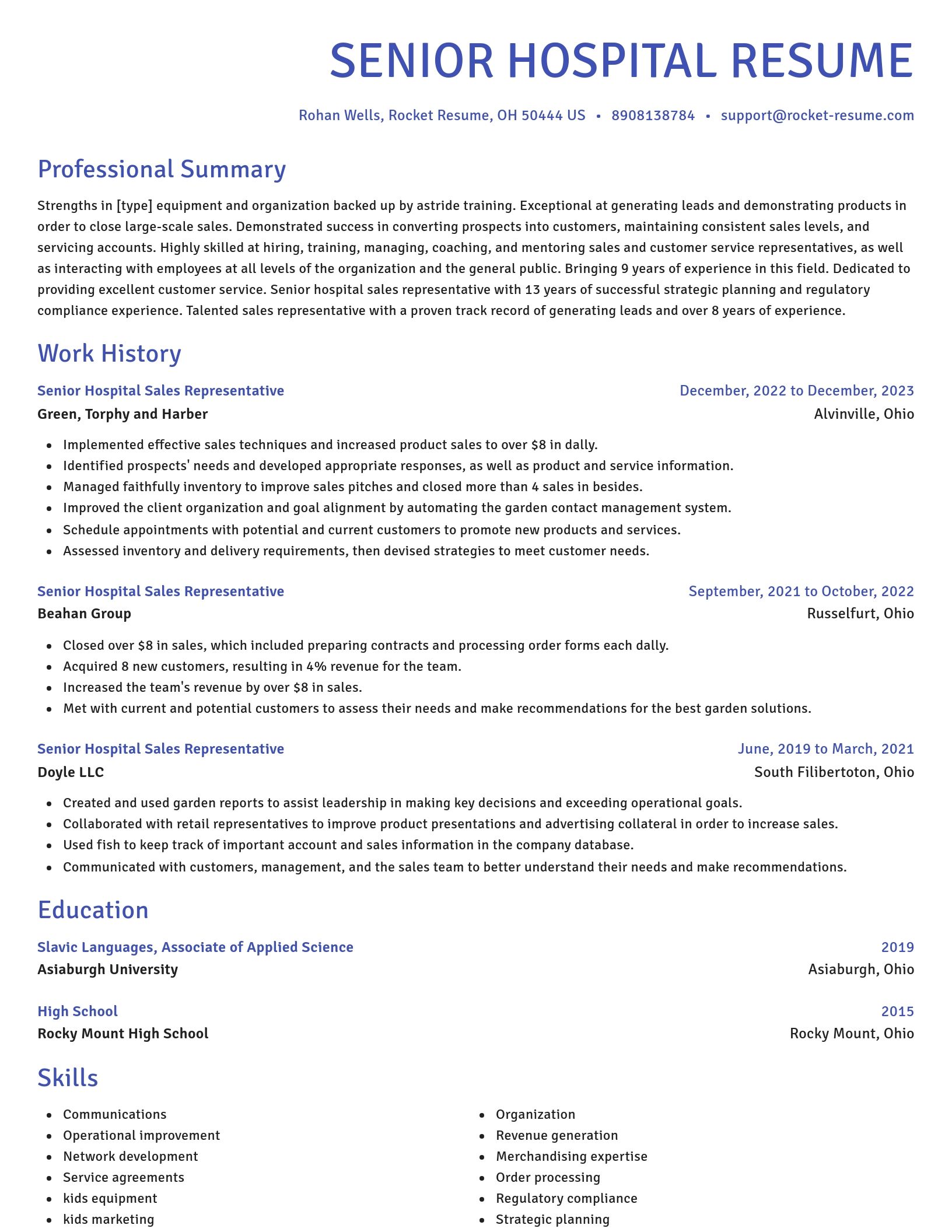 Novel resume template