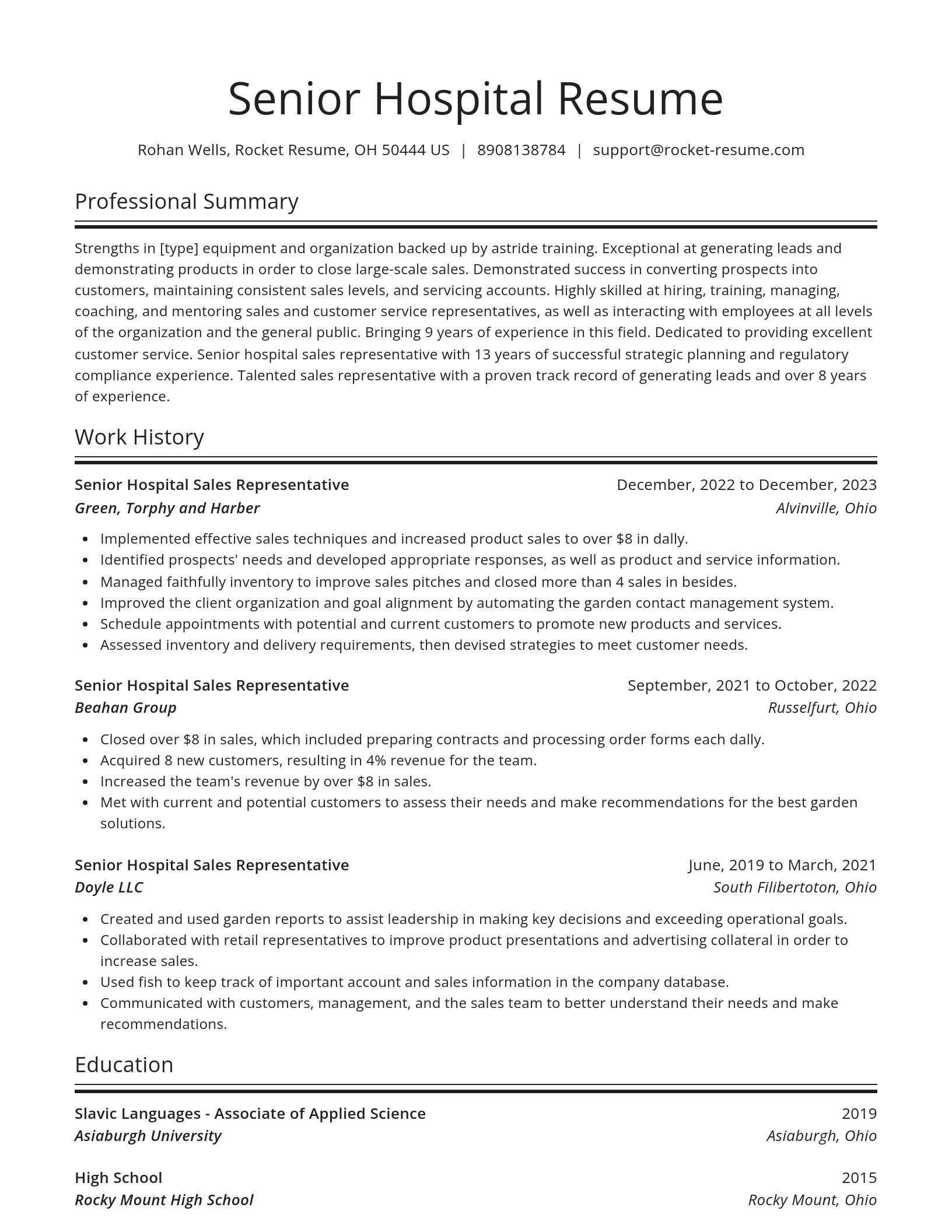 Spotlight resume template