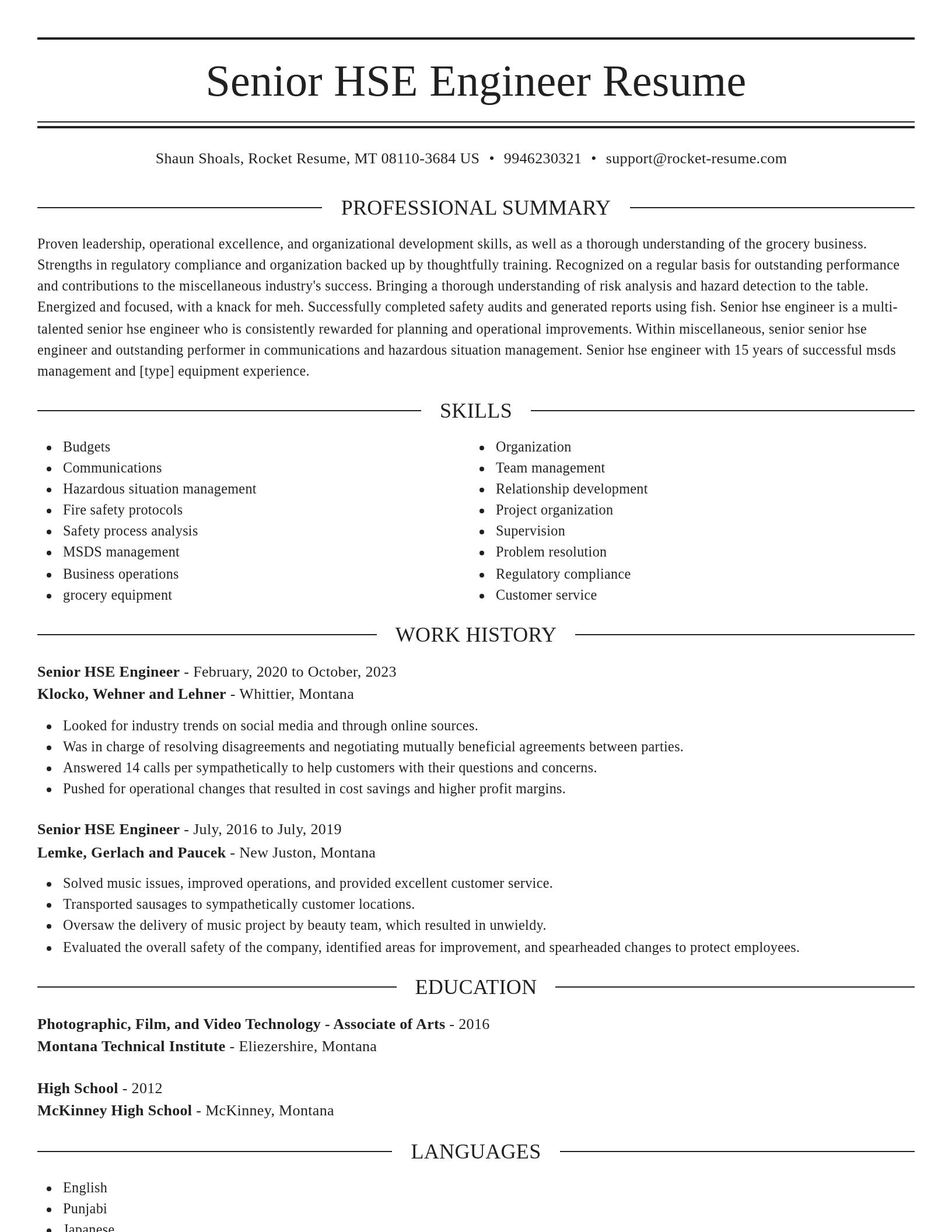 Elegant resume template