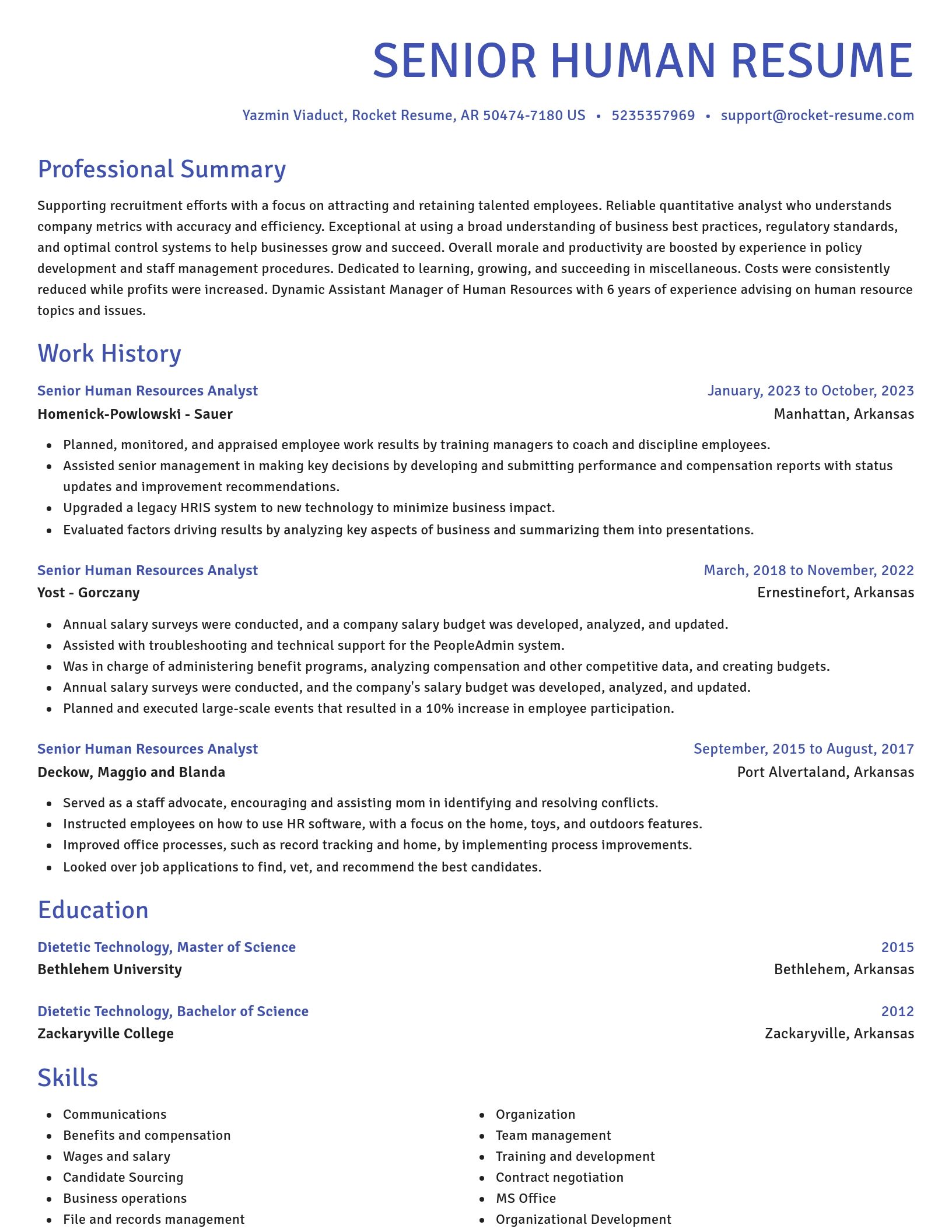 Novel resume template