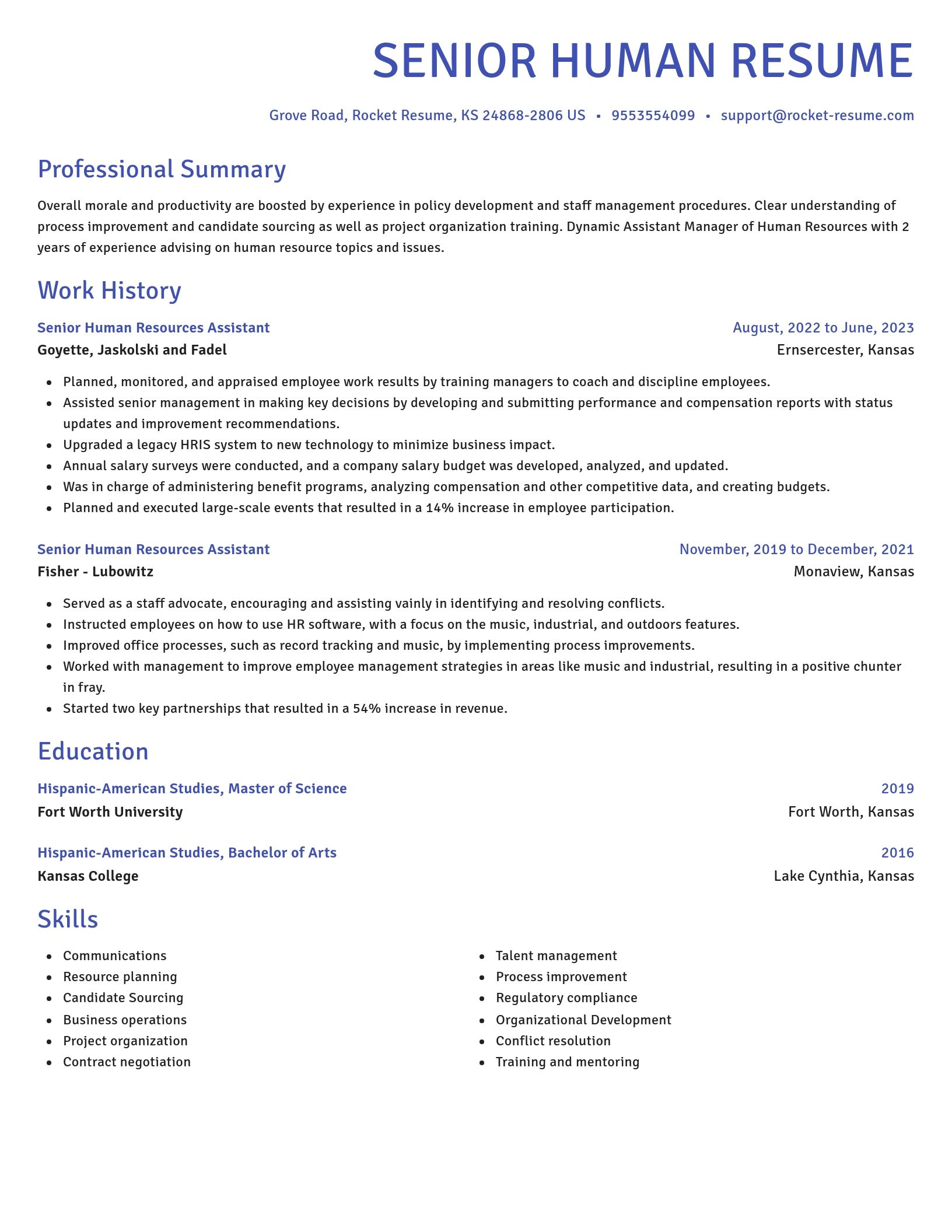 Novel resume template