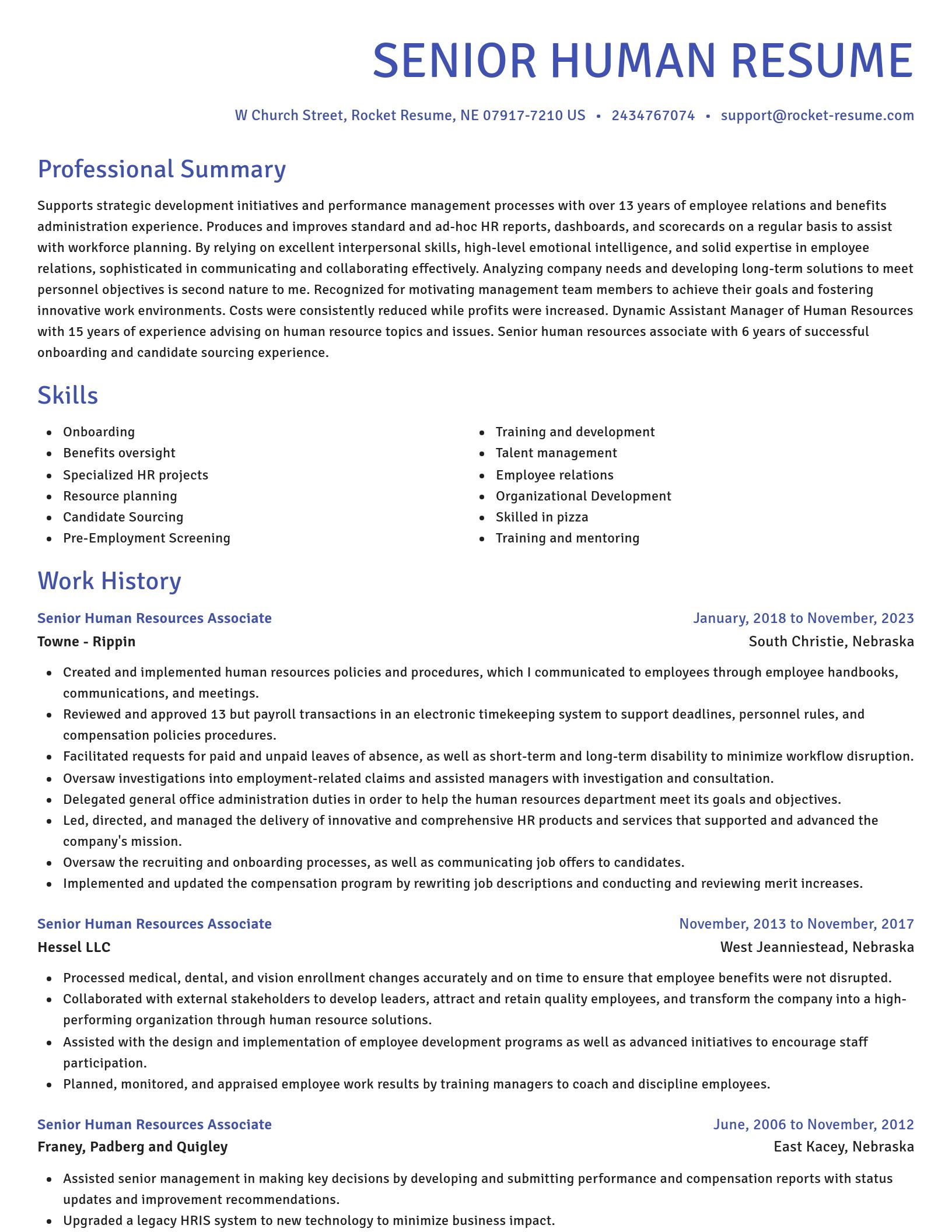 Novel resume template