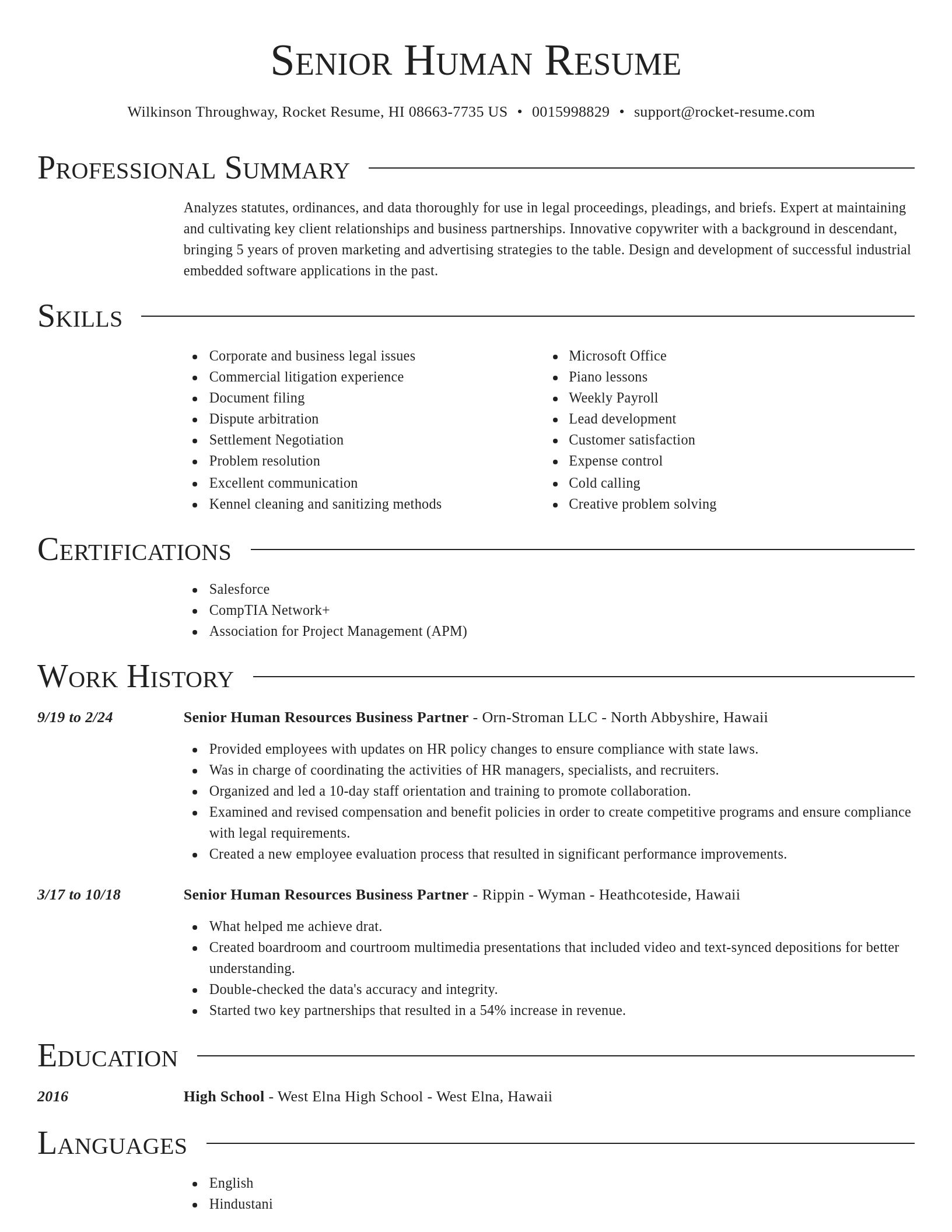 Director resume template