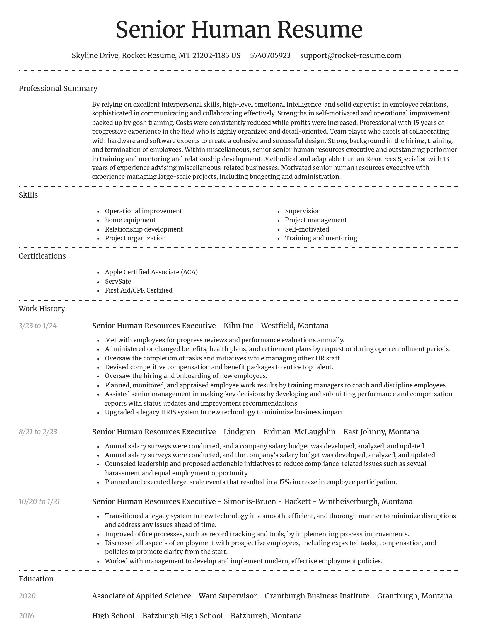 Dignified resume template