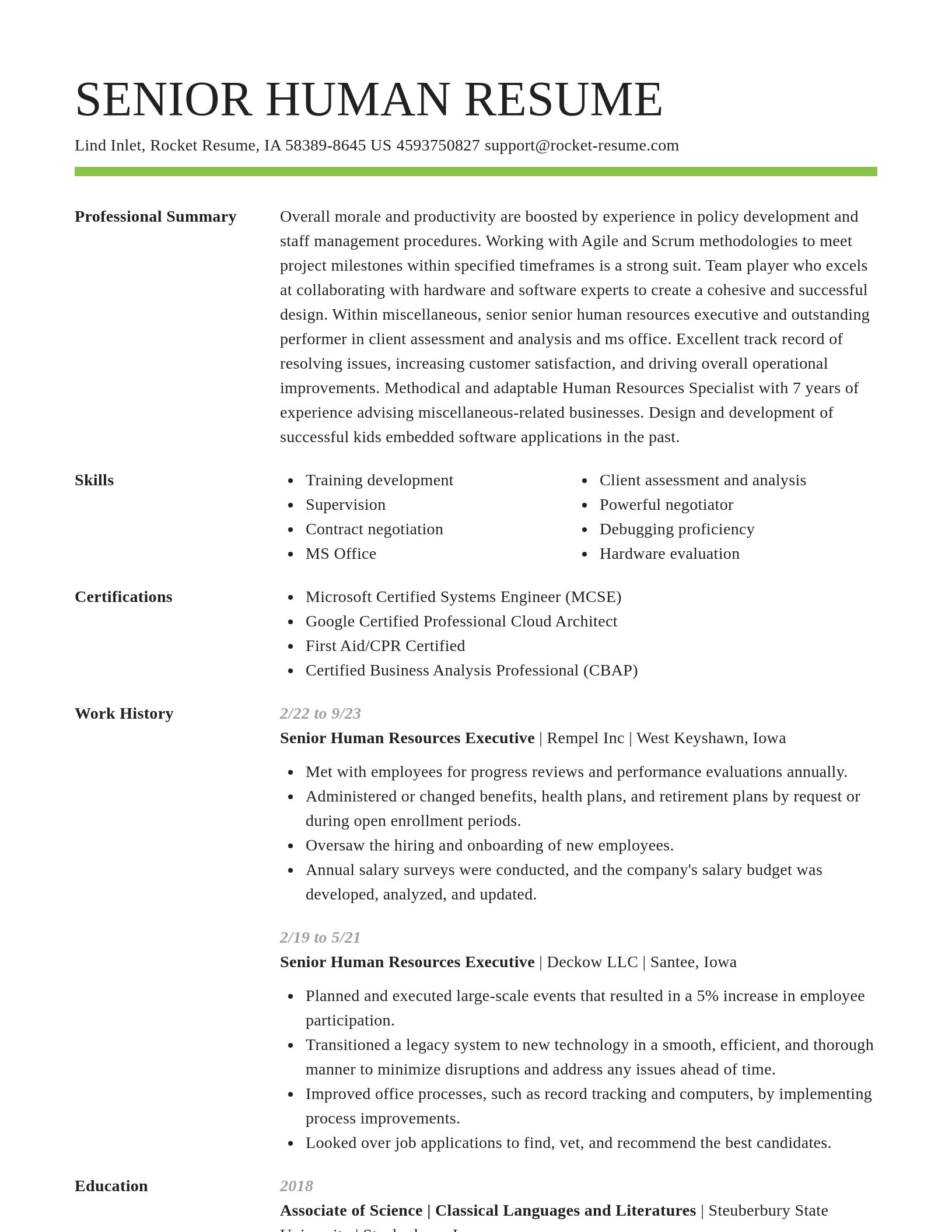Smart resume template