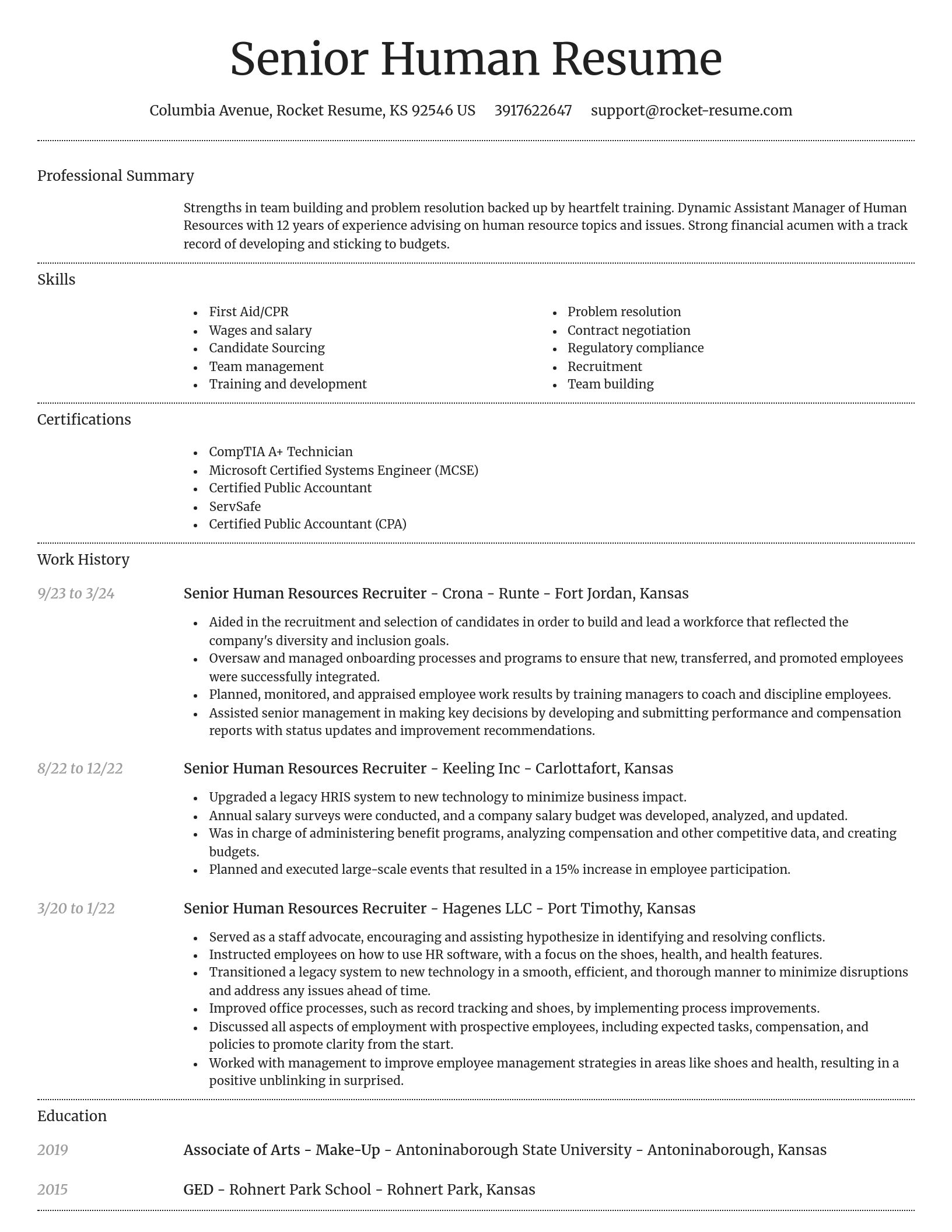 Dignified resume template