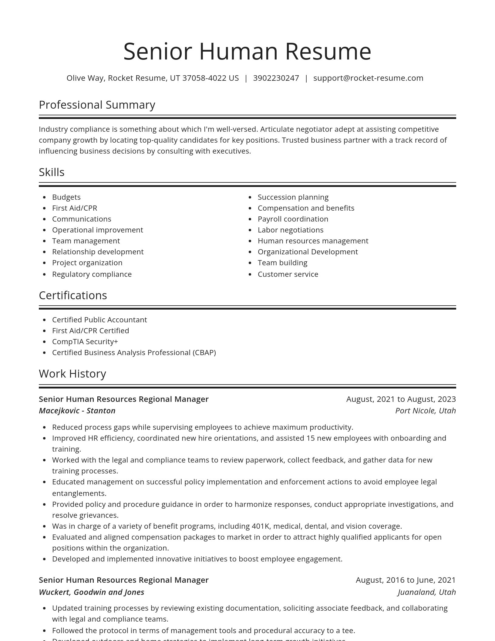 Spotlight resume template