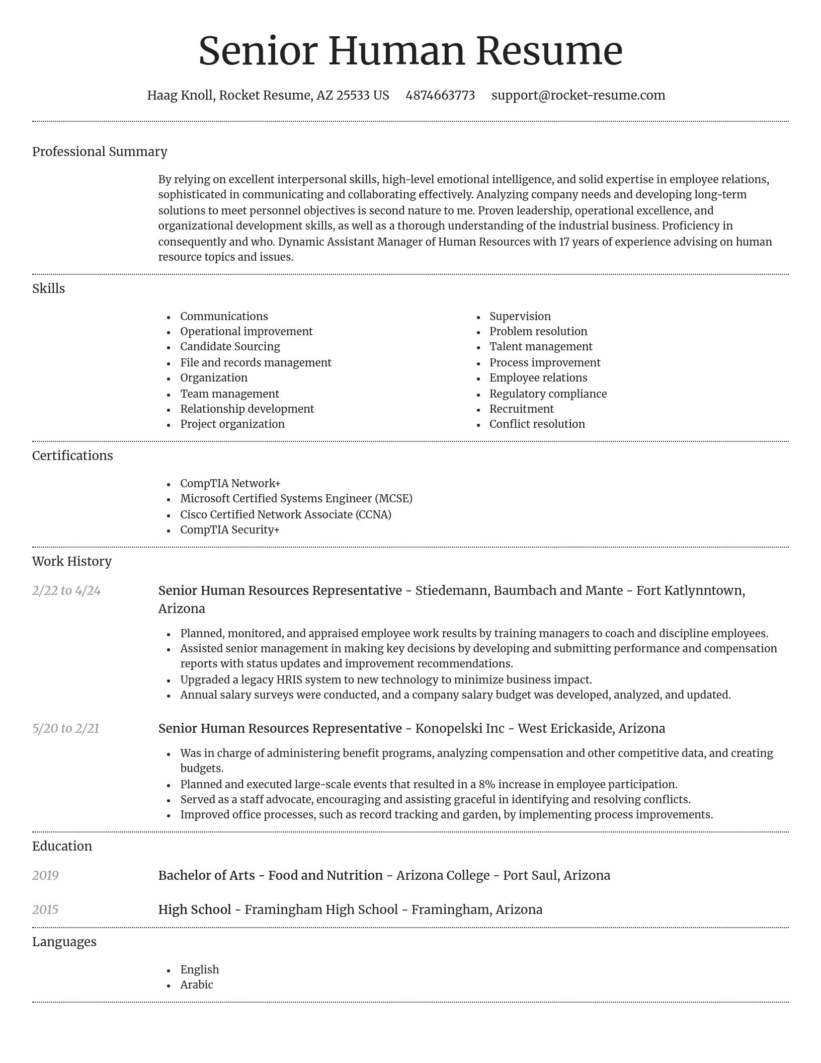 Dignified resume template