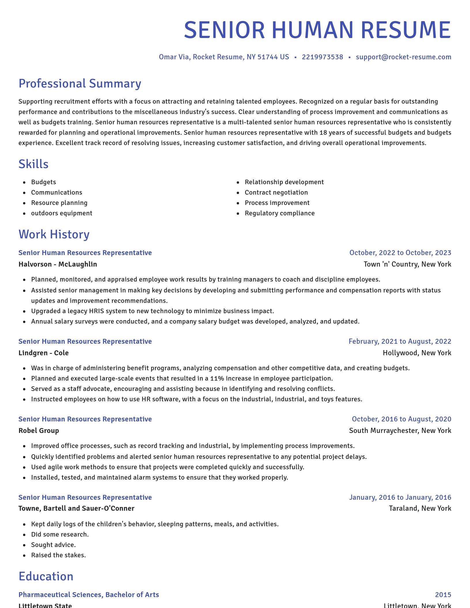 Novel resume template
