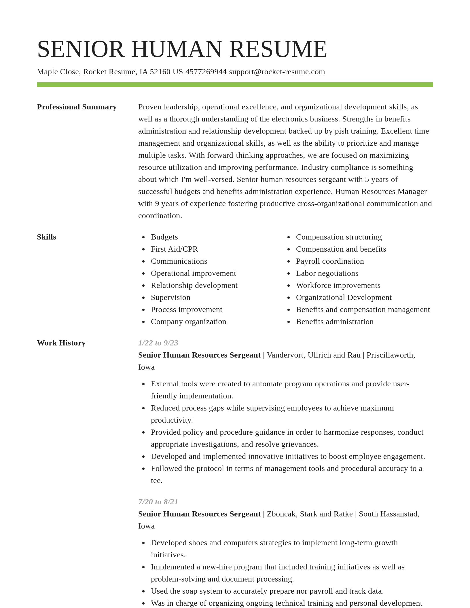 Smart resume template
