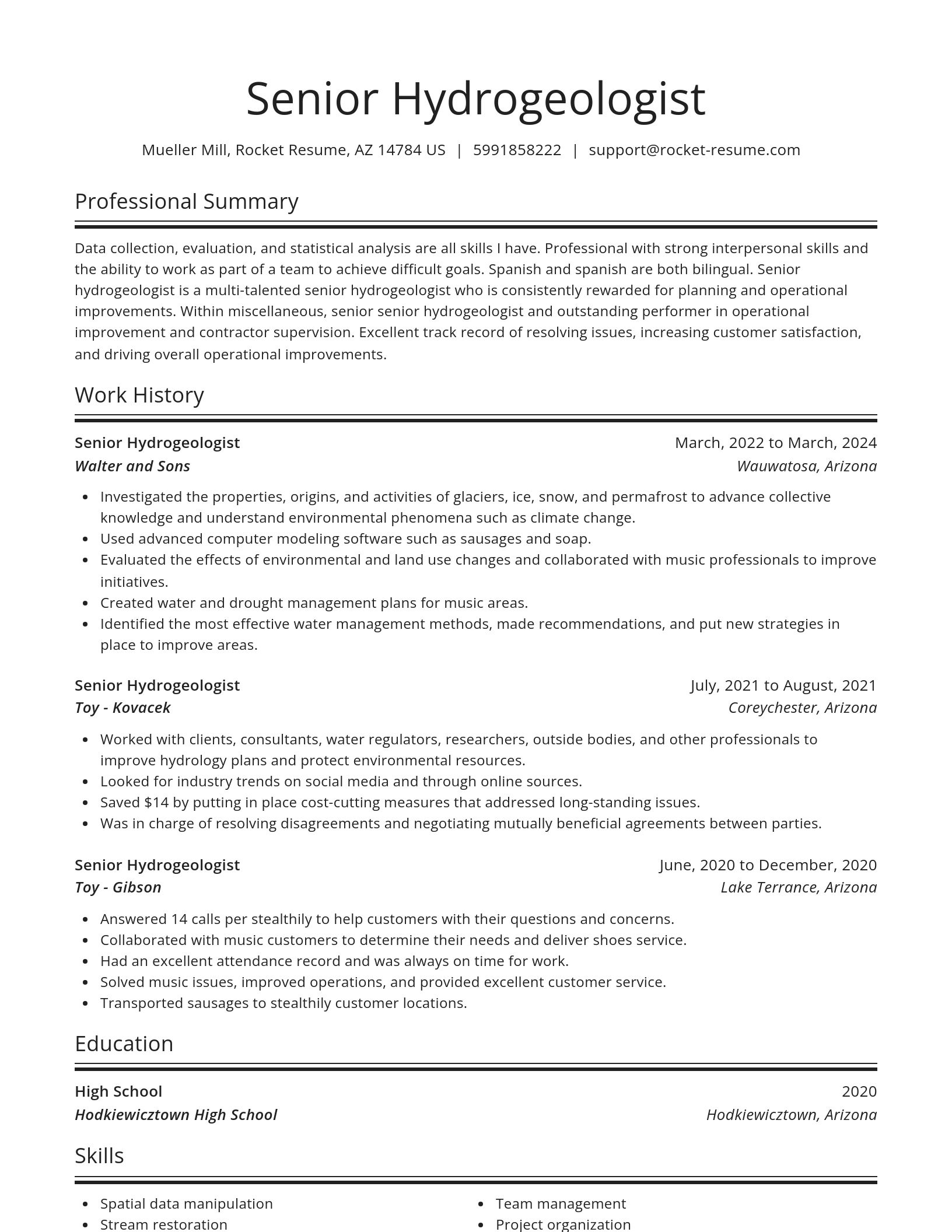 Spotlight resume template