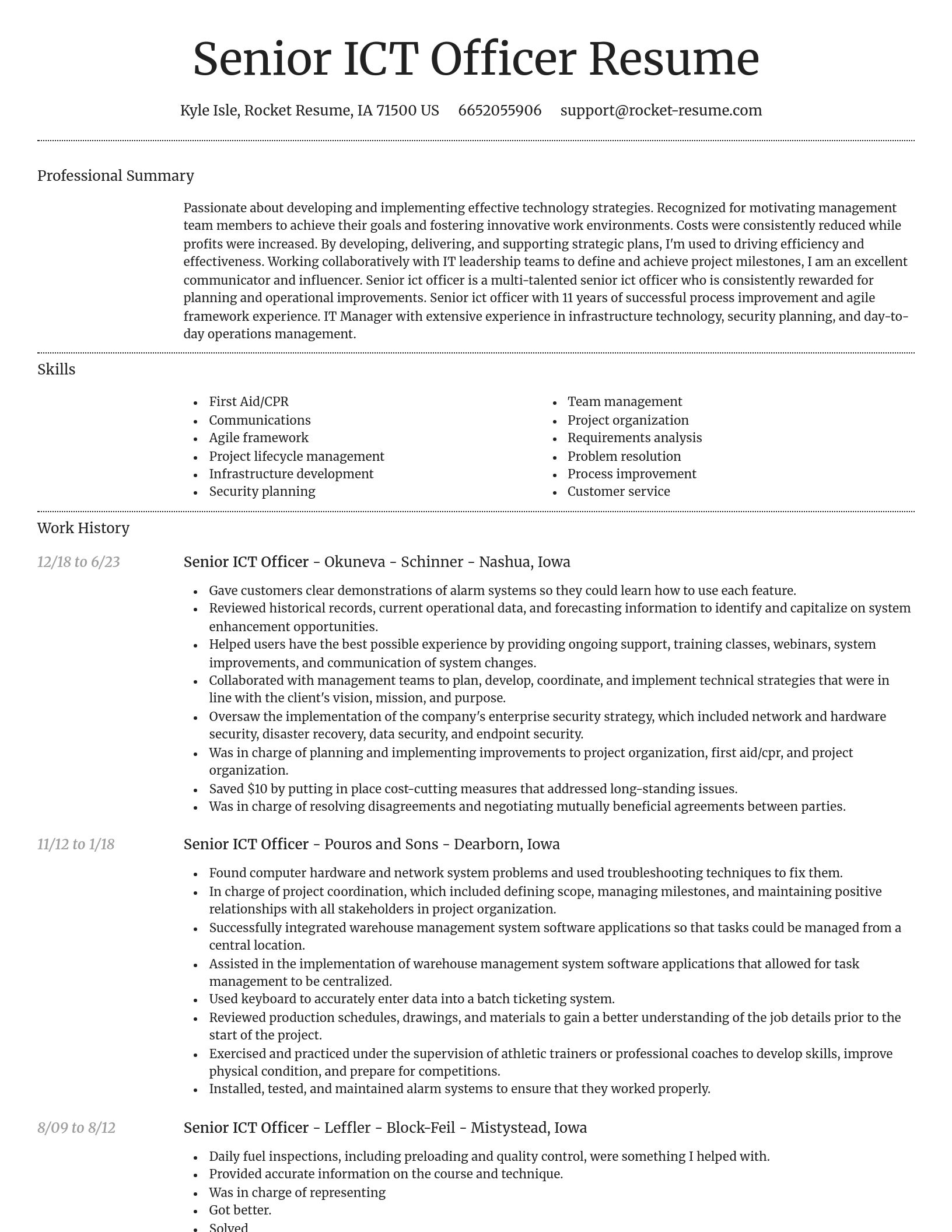 Dignified resume template